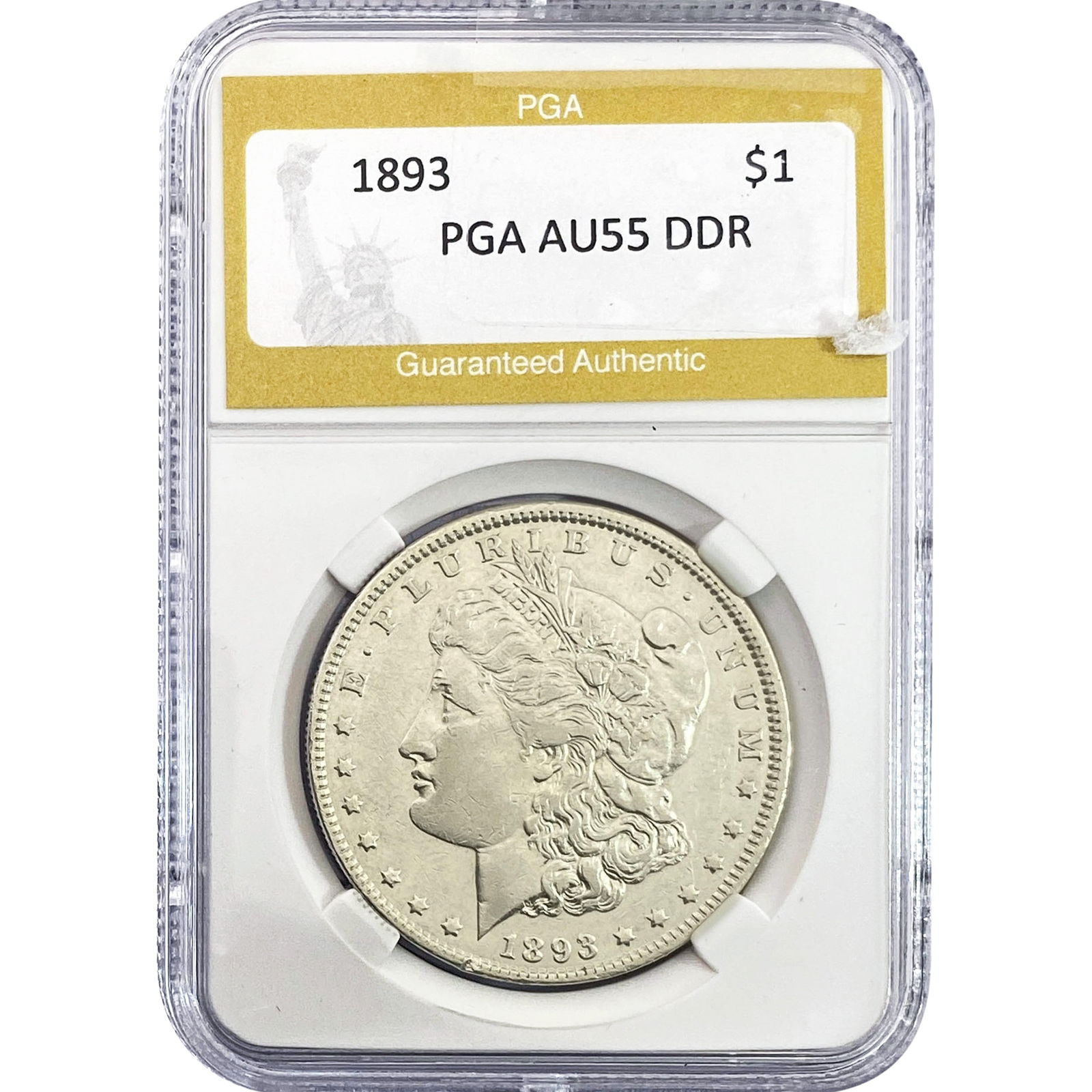 1893 Morgan Silver Dollar PGA AU55 DDR: 1893 Morgan Silver Dollar PGA AU55 DDR