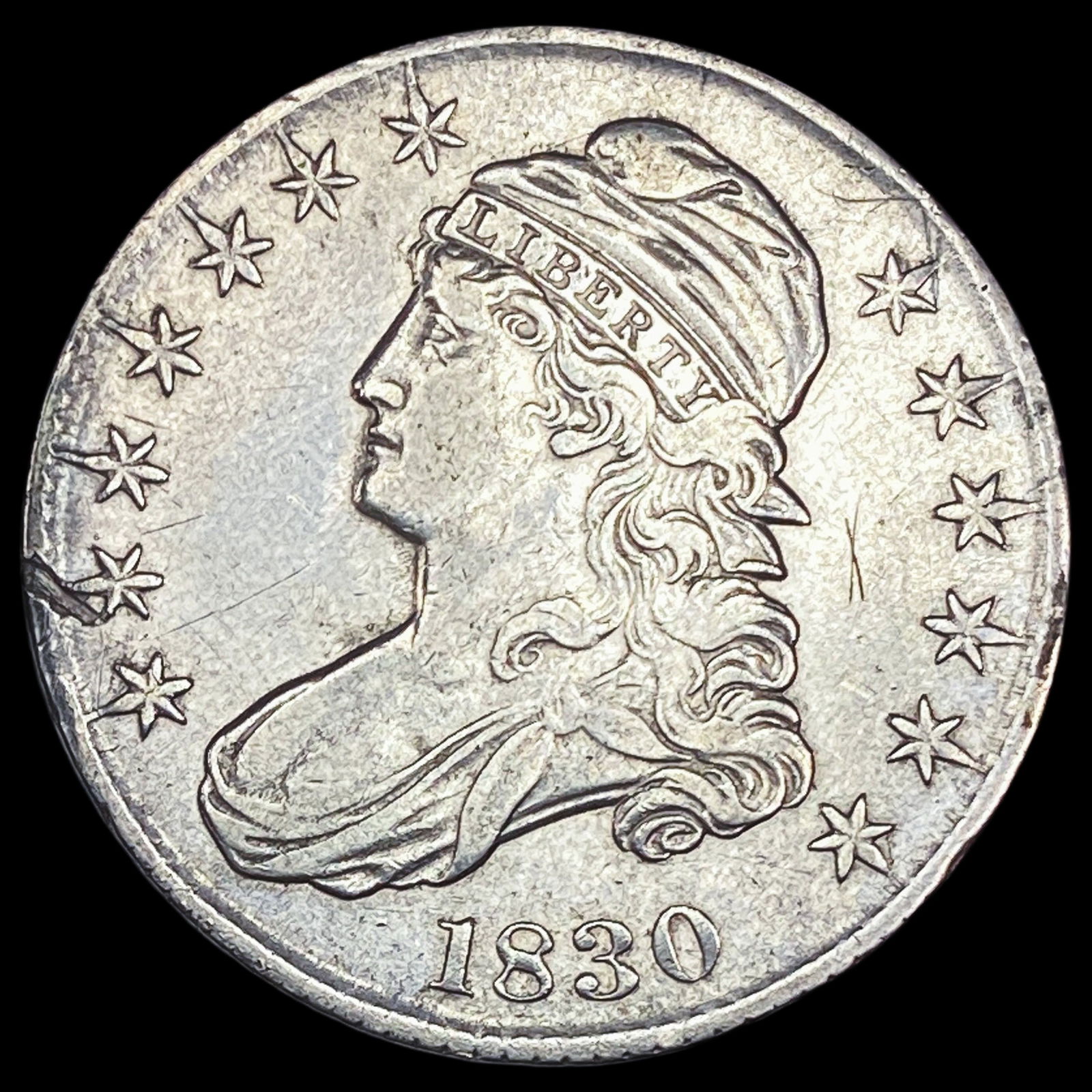 1830 Capped Bust Silver Half Dollar NEARLY UNCIRCULATED (1 of 2)