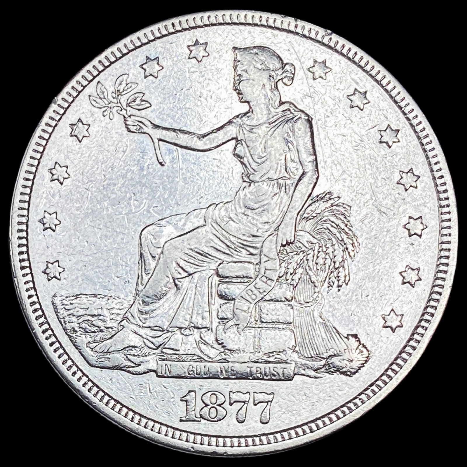 1877 Silver Trade Dollar CLOSELY UNCIRCULATED (1 of 2)