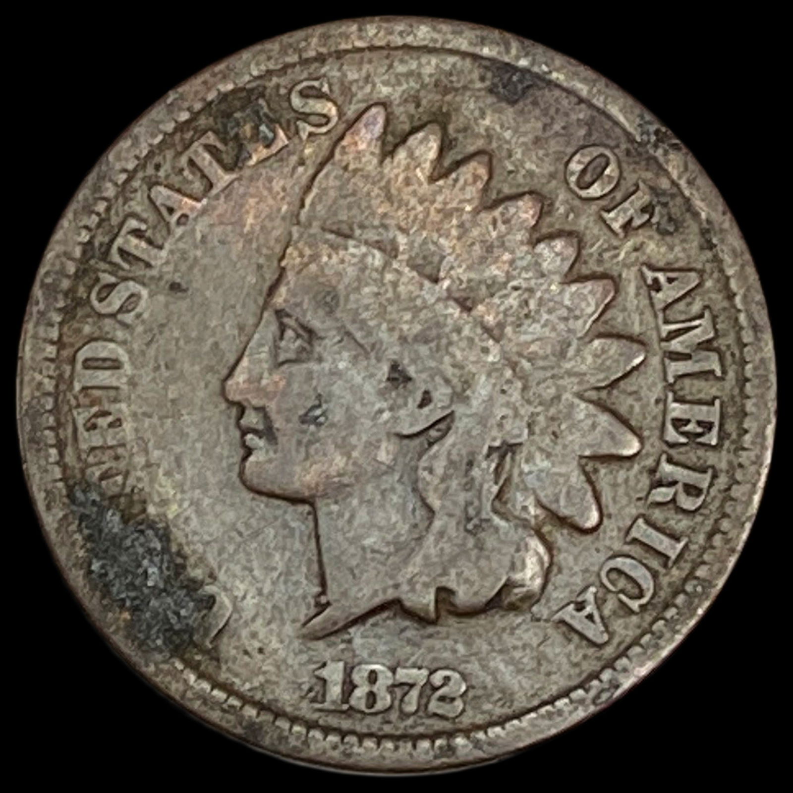 1872 Indian Head Cent NICELY CIRCULATED (1 of 2)