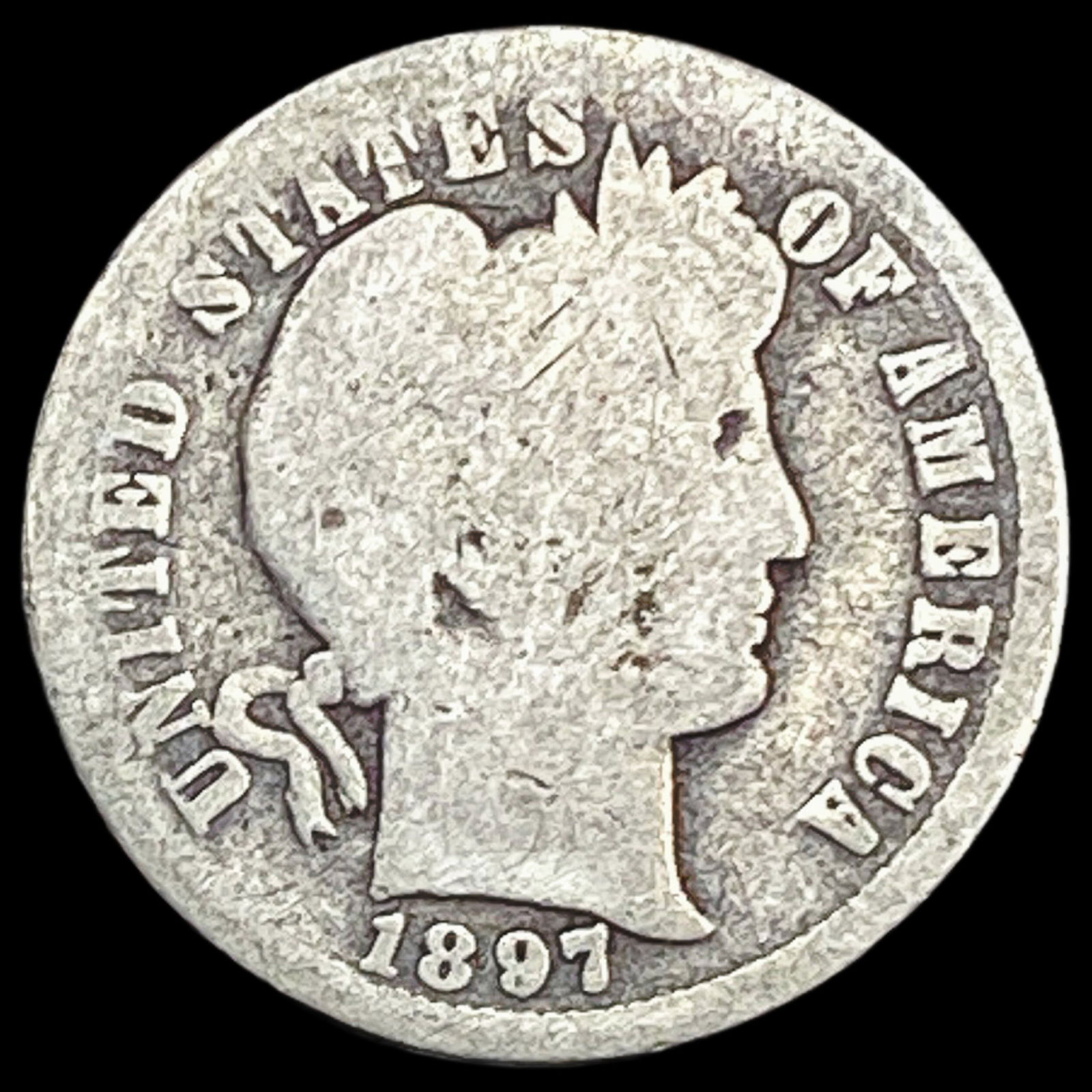 1897-O Silver Barber Dime NICELY CIRCULATED (1 of 2)