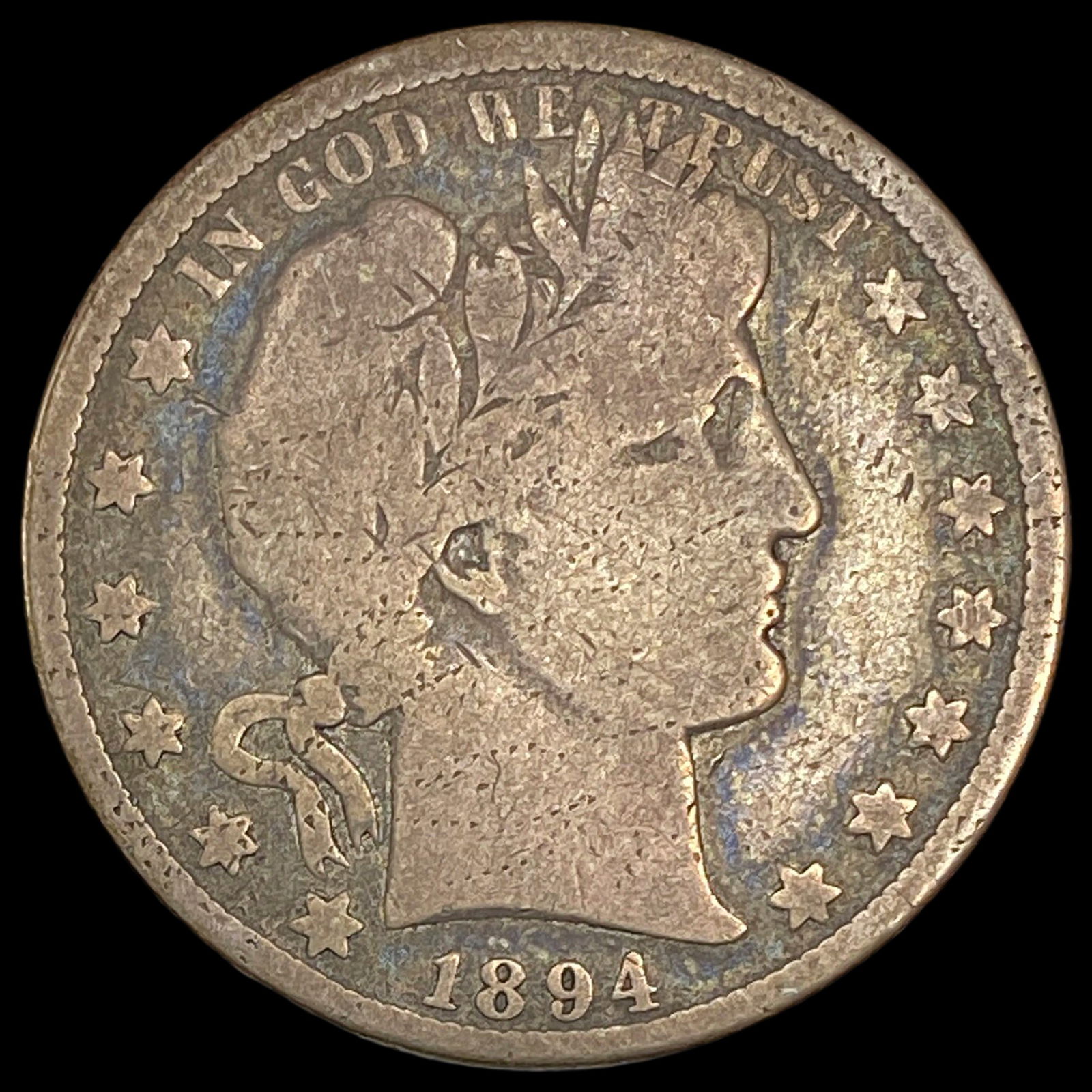 1894-O Silver Barber Half Dollar NICELY CIRCULATED (1 of 2)