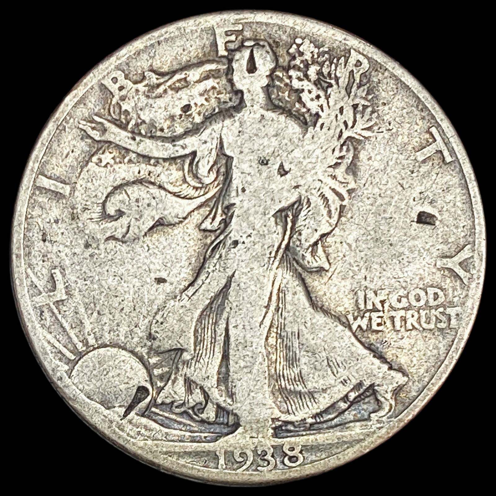 1938-D Silver Walking Liberty Half Dollar HIGH GRADE (1 of 2)