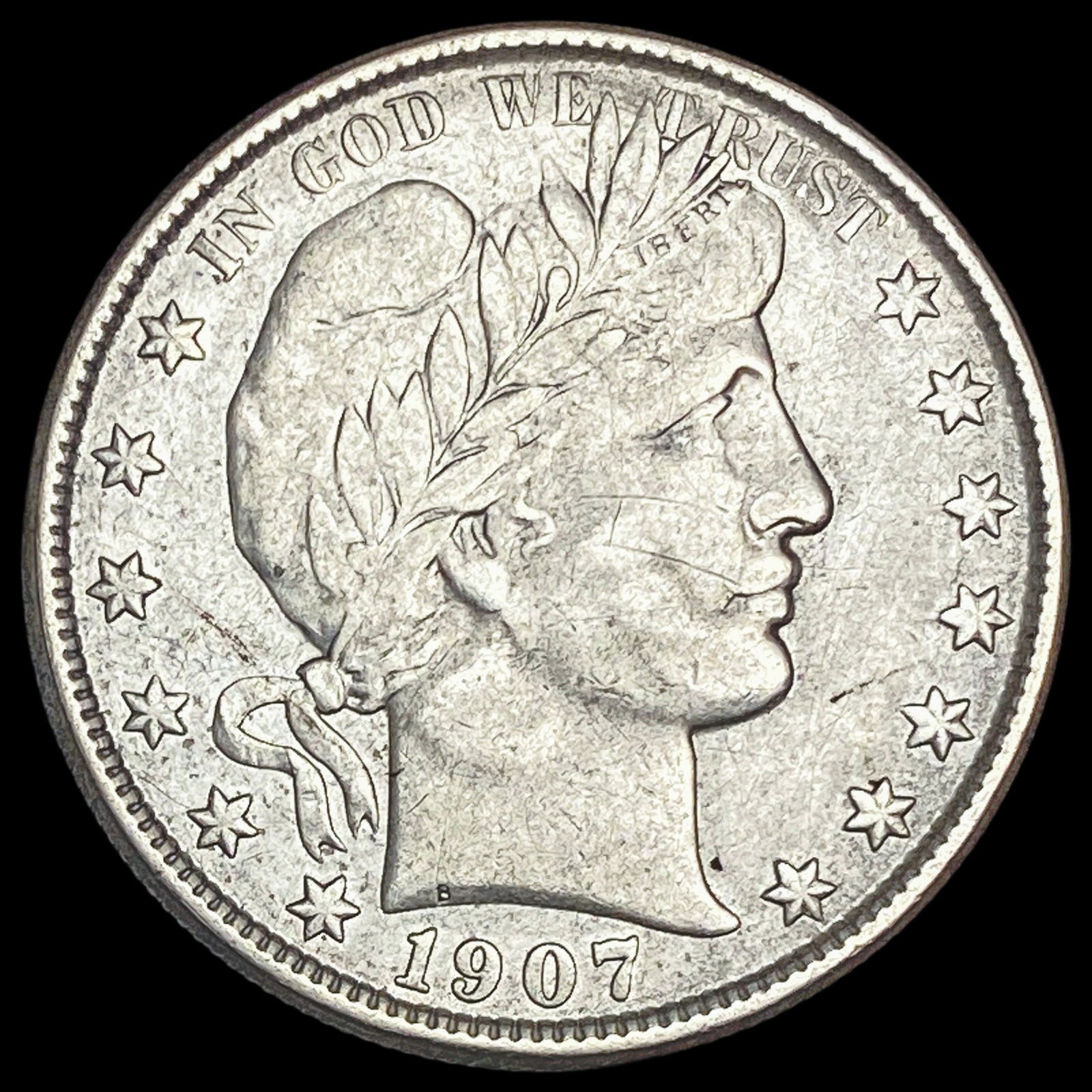 1907-O Silver Half Dollar Barber NEARLY UNCIRCULATED (1 of 2)