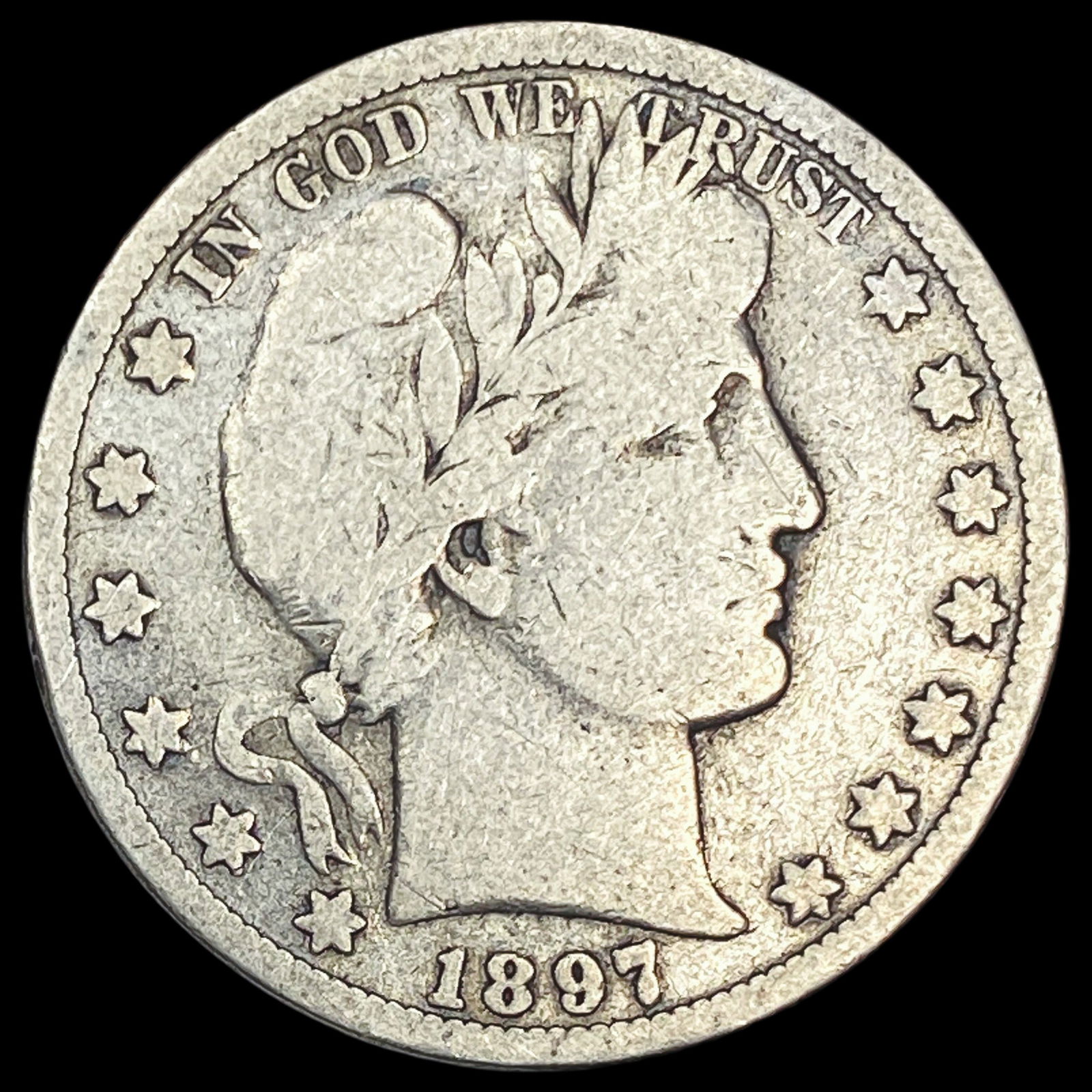 1897-O Silver Barber Half Dollar NICELY CIRCULATED (1 of 2)