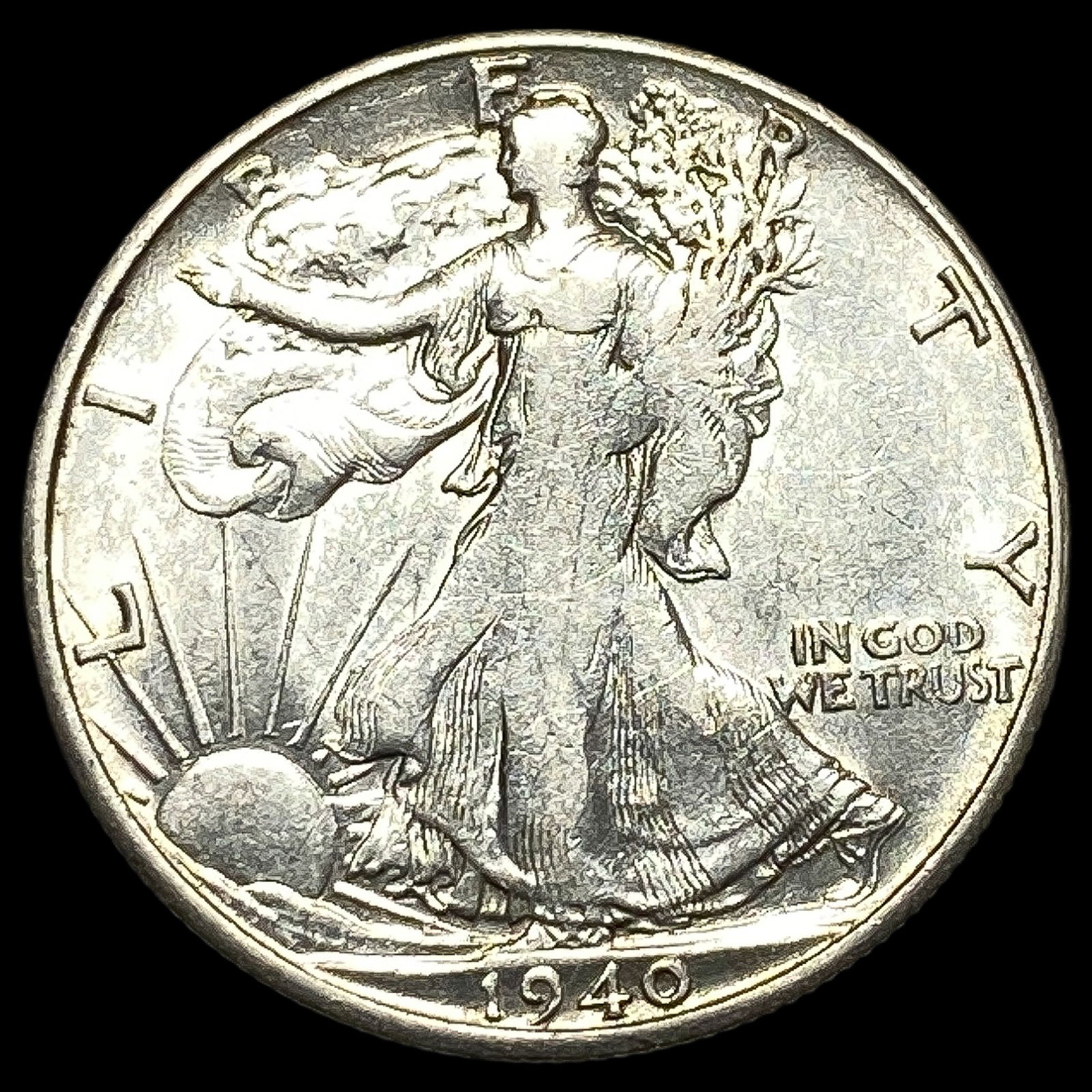 1940-S Silver Walking Liberty Half Dollar CLOSELY UNCIRCULATED (1 of 2)