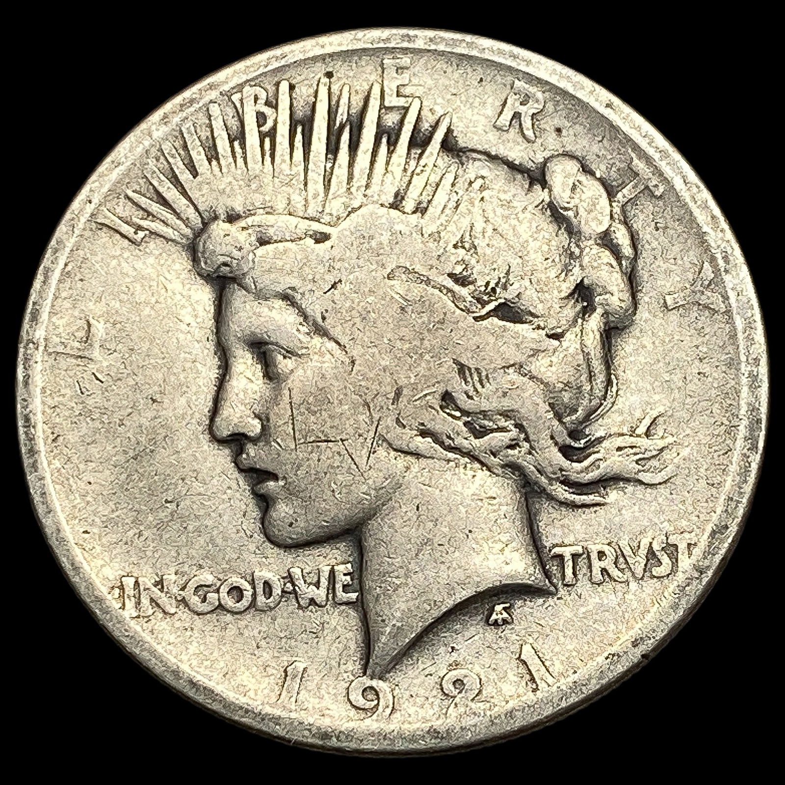 1921 HR Silver Peace Dollar NICELY CIRCULATED (1 of 2)