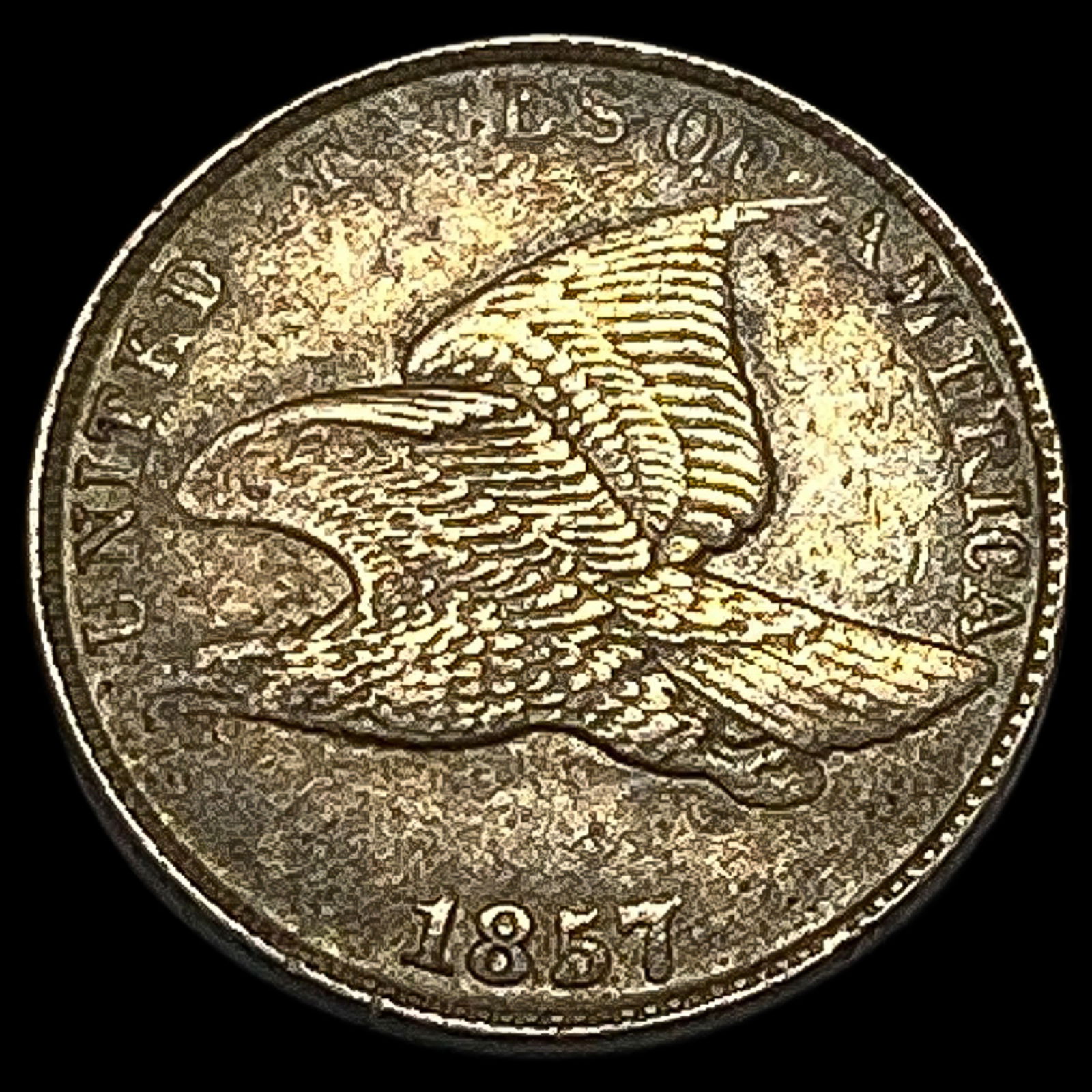 1857 Copper-Nickel Flying Eagle Cent CLOSELY UNCIRCULATED (1 of 2)