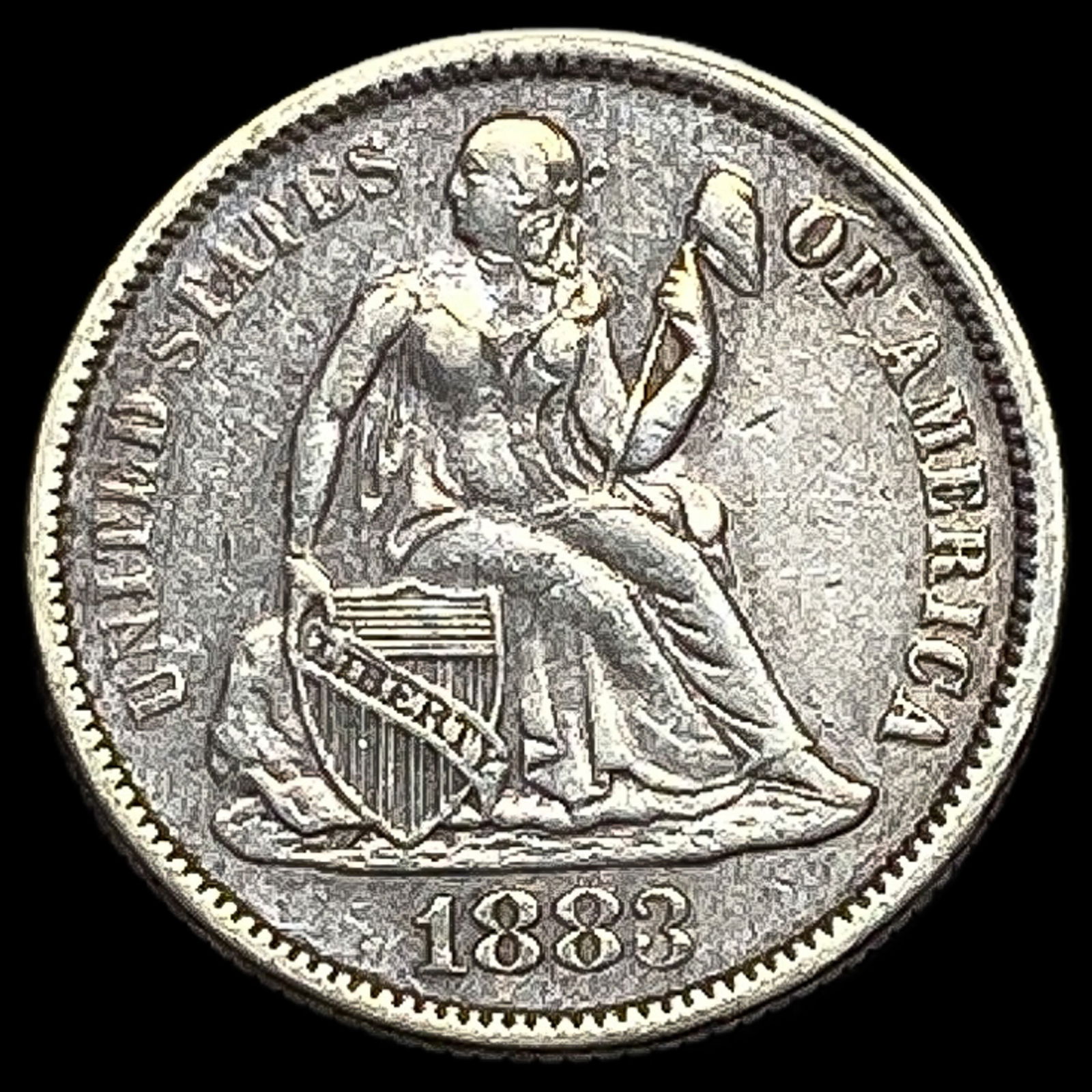 1883 Seated Liberty Dime NEARLY UNCIRCULATED (1 of 2)