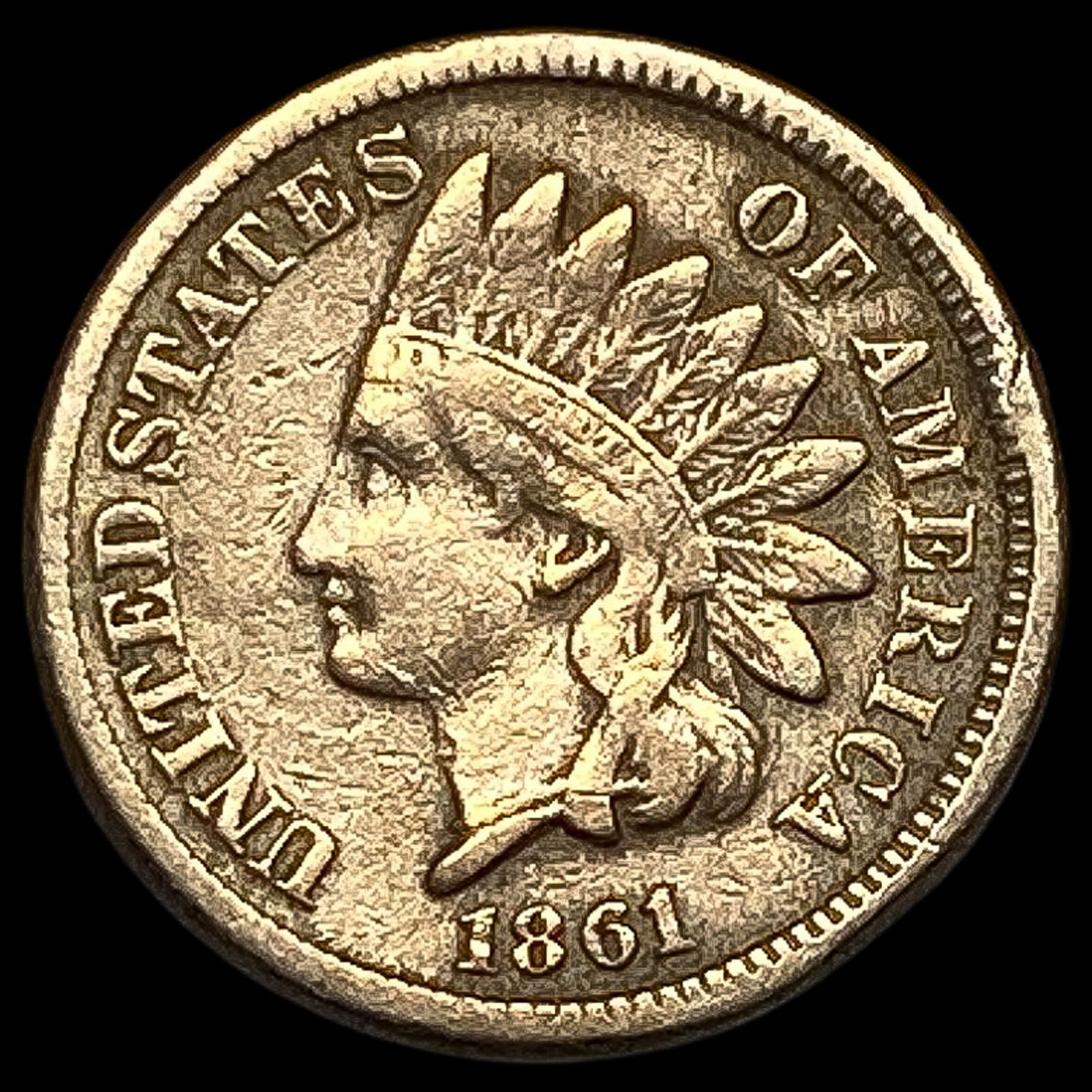1861 Copper-Nickel Indian Head Cent LIGHTLY CIRCULATED (1 of 2)