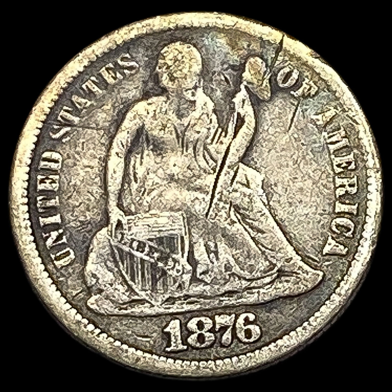 1876 Seated Liberty Dime NICELY CIRCULATED (1 of 2)