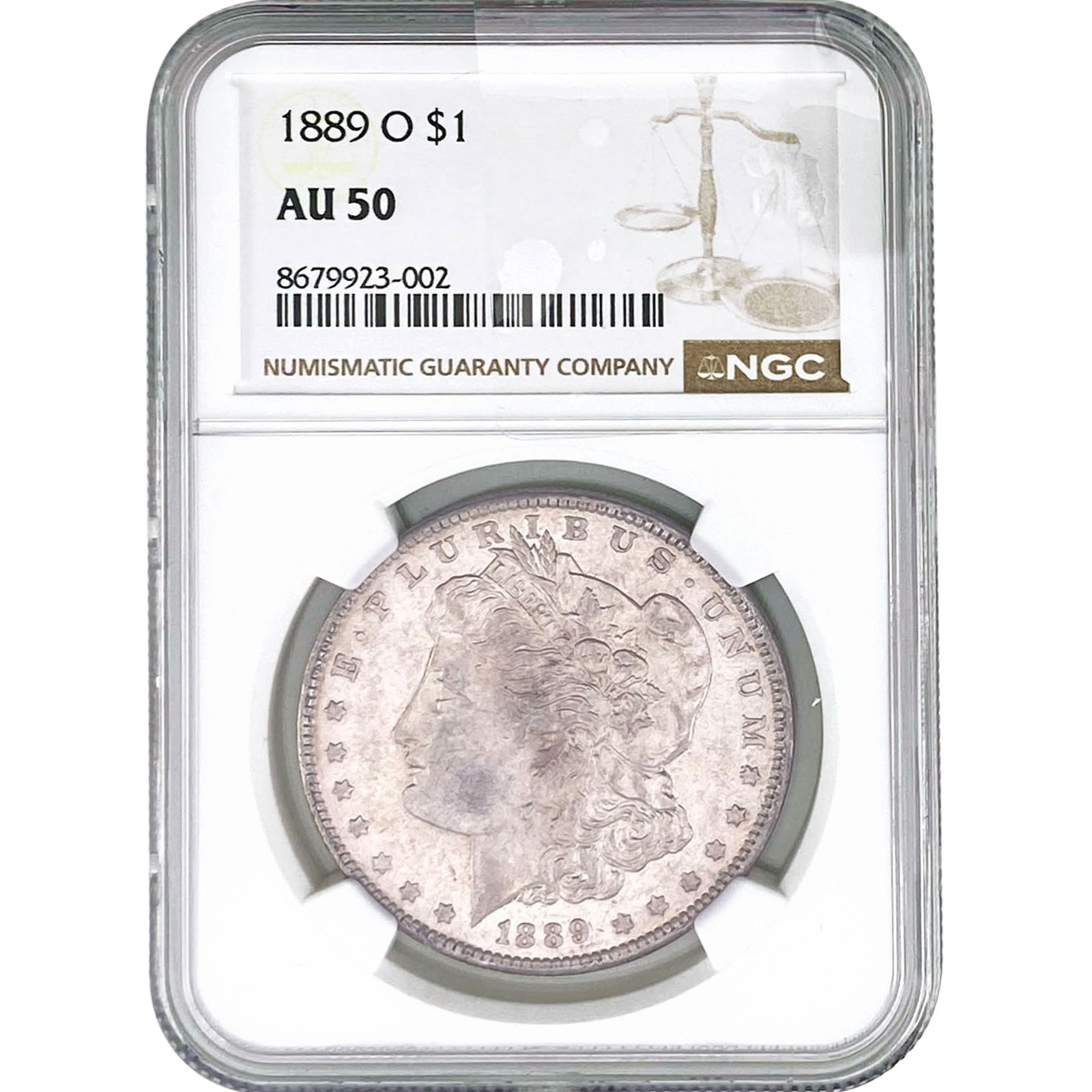 1889-O Morgan Silver Dollar NGC AU50 (1 of 2)