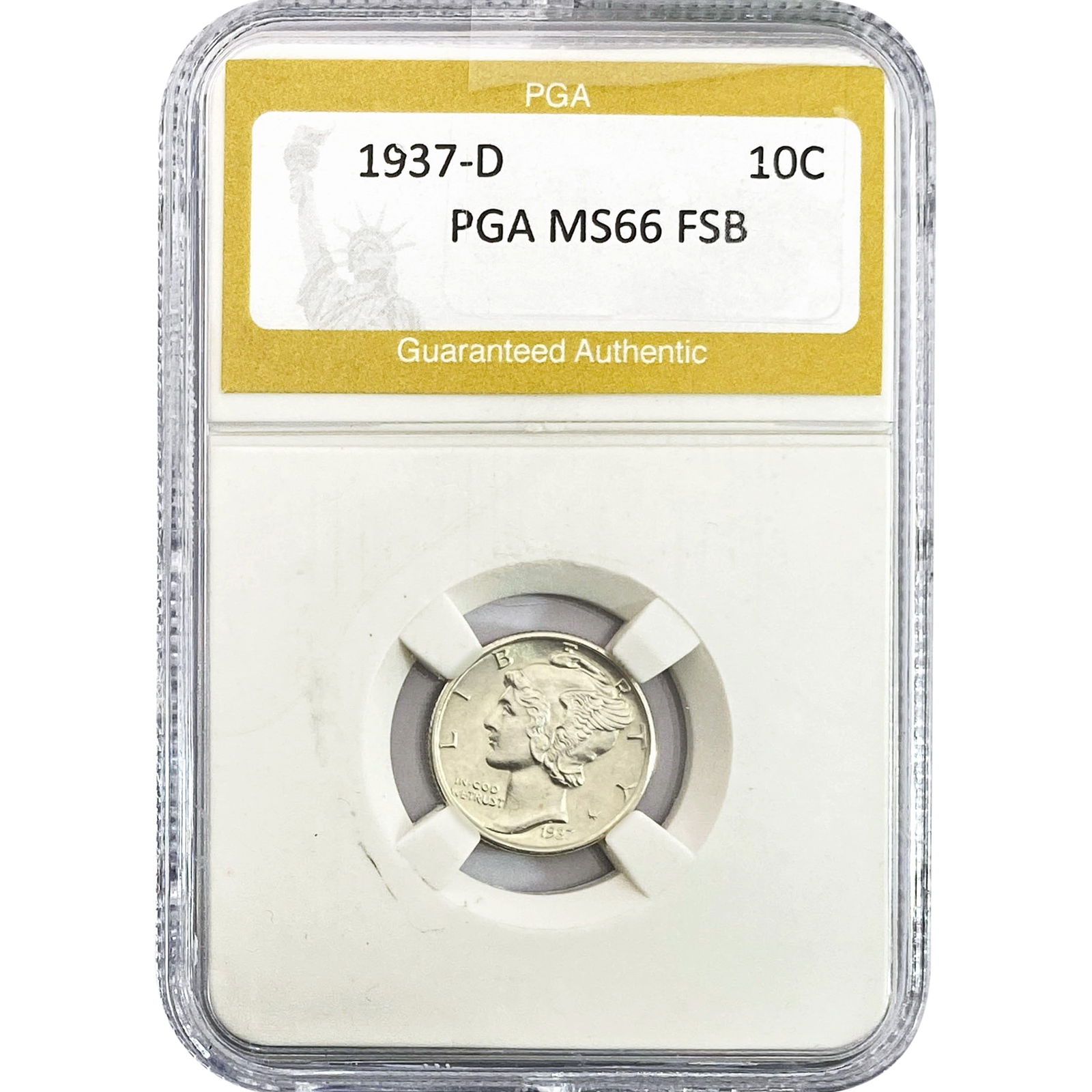 1937-D Mercury Silver Dime PGA MS66 FSB (1 of 2)