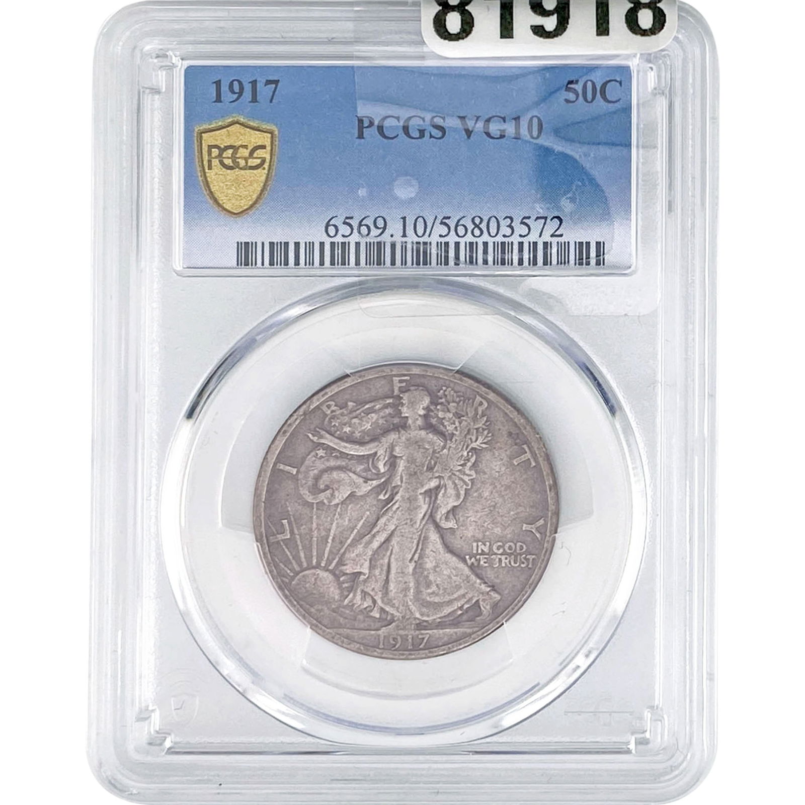 1917 Walking Liberty Half Dollar PCGS VG10 (1 of 2)