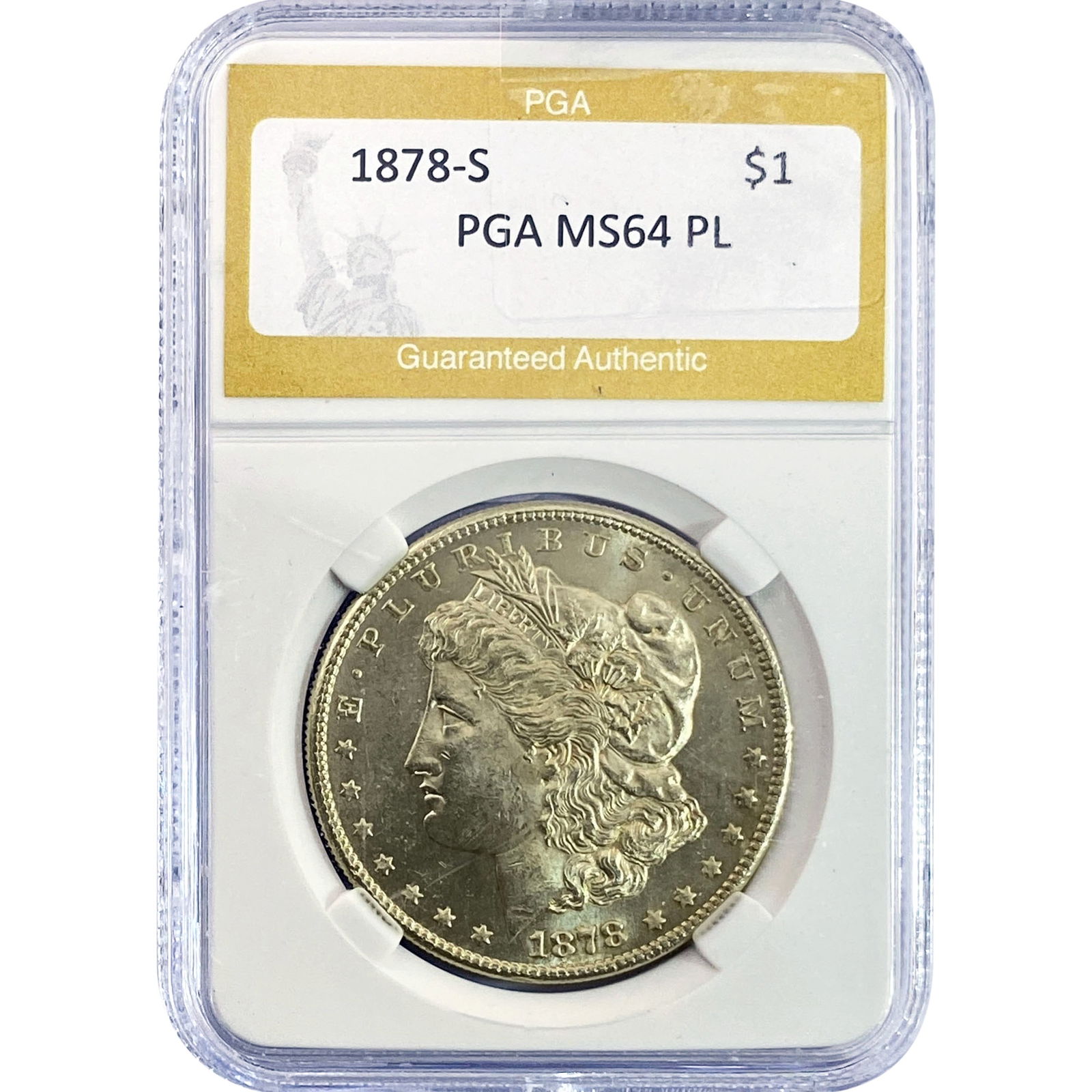 1878-S Morgan Silver Dollar PGA MS64 PL: 1878-S Morgan Silver Dollar PGA MS64 PL
