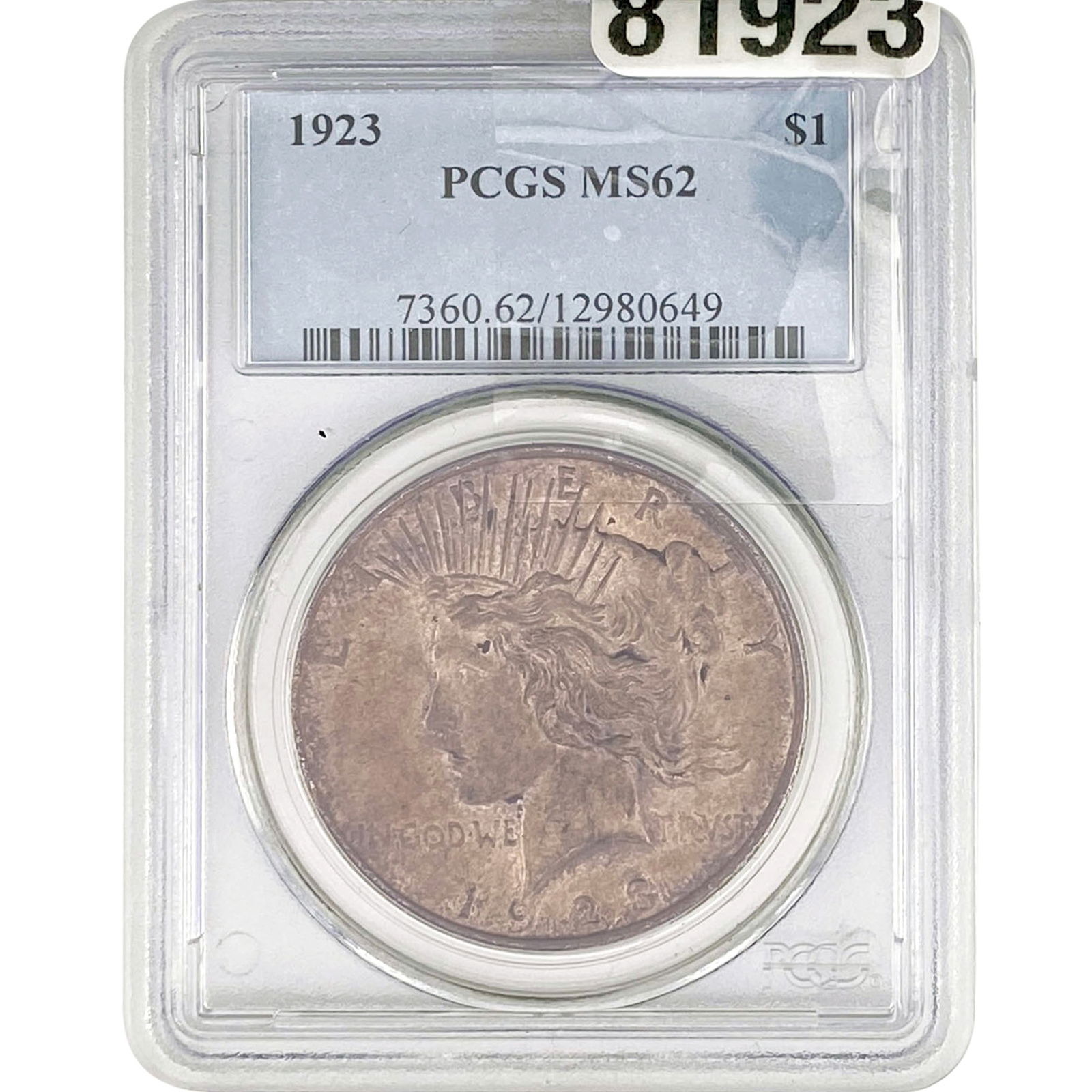 1923 Silver Peace Dollar PCGS MS62 (1 of 2)