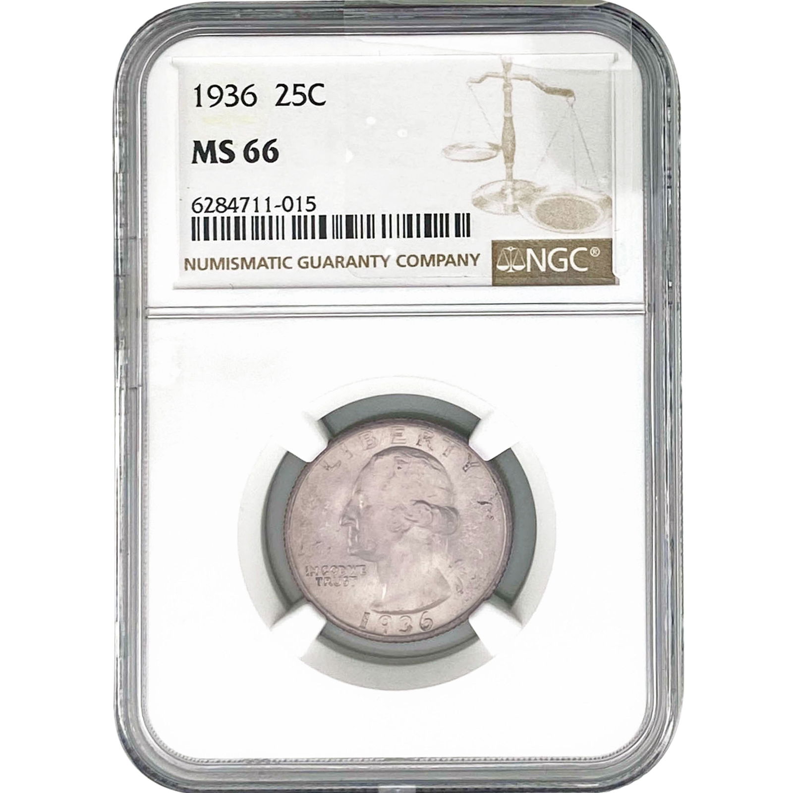 1936 Washington Silver Quarter NGC MS66 (1 of 2)