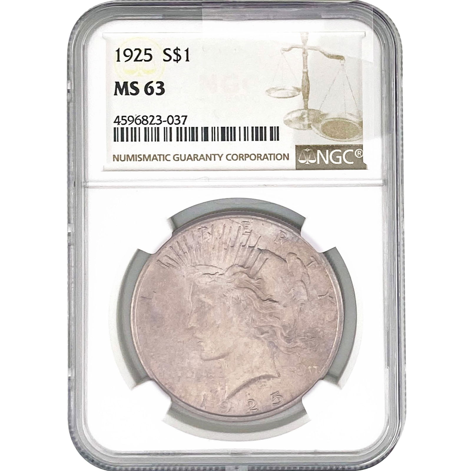 1925 Silver Peace Dollar NGC MS63 (1 of 2)
