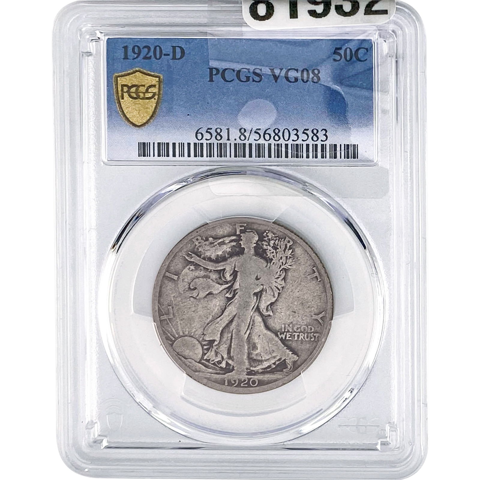 1920-D Walking Liberty Half Dollar PCGS VG08 (1 of 2)