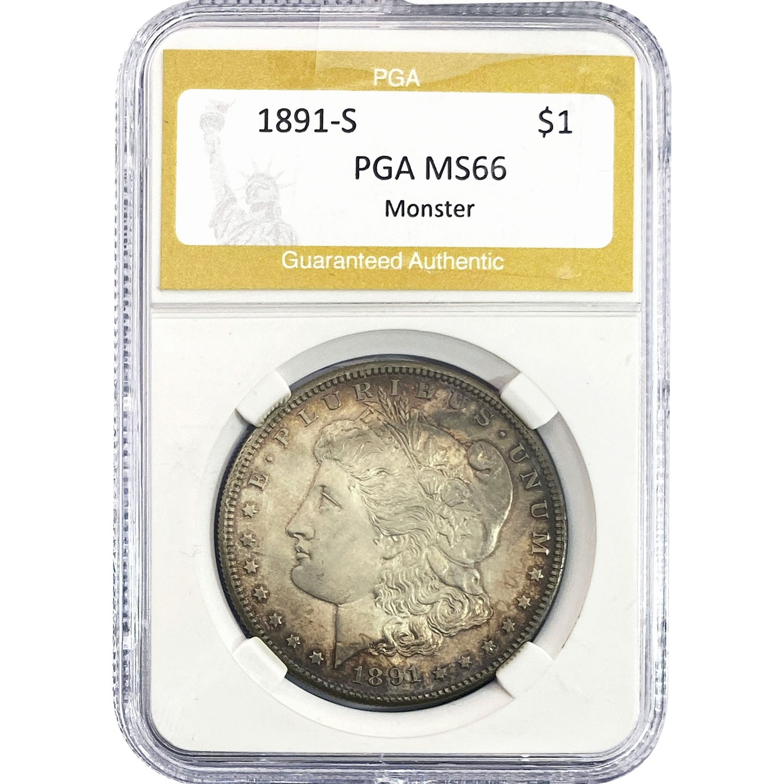 1891-S Morgan Silver Dollar PGA MS66 Monster: 1891-S Morgan Silver Dollar PGA MS66 Monster