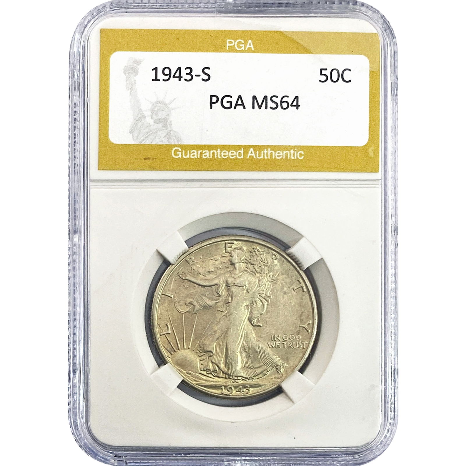 1943-S Walking Liberty Half Dollar PGA MS64 (1 of 2)