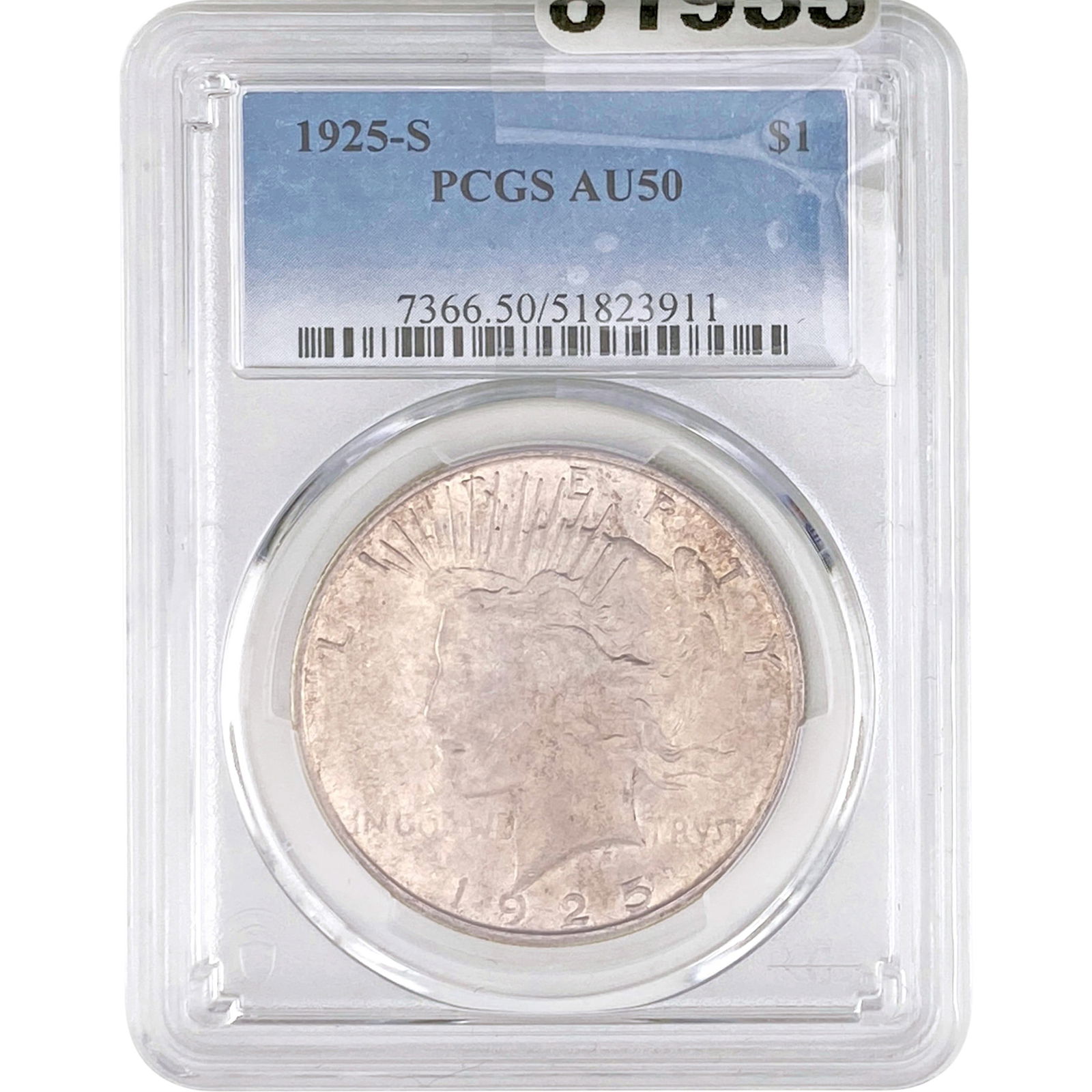 1925-S Silver Peace Dollar PCGS AU50 (1 of 2)