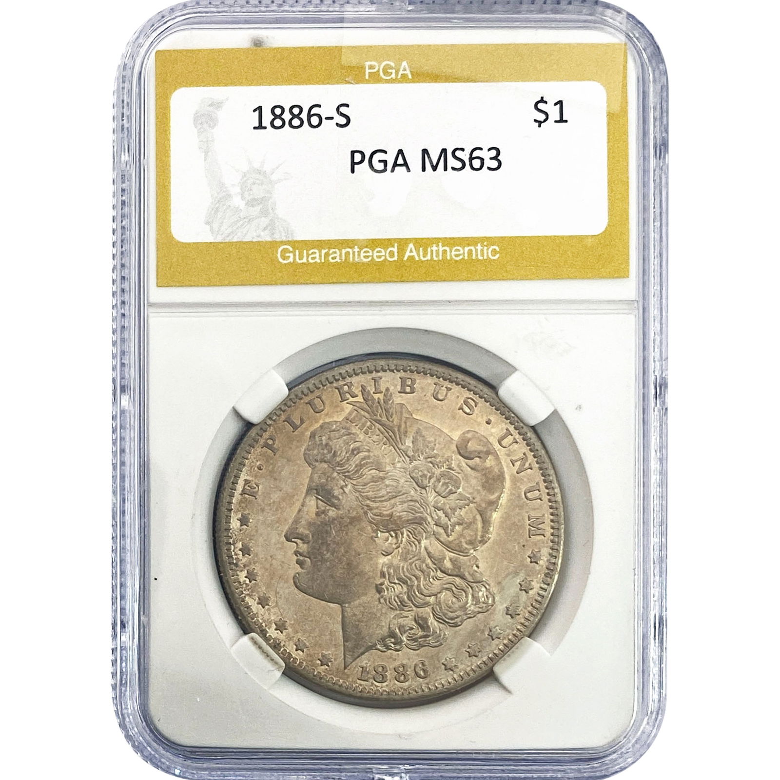 1886-S Morgan Silver Dollar PGA MS63 (1 of 2)