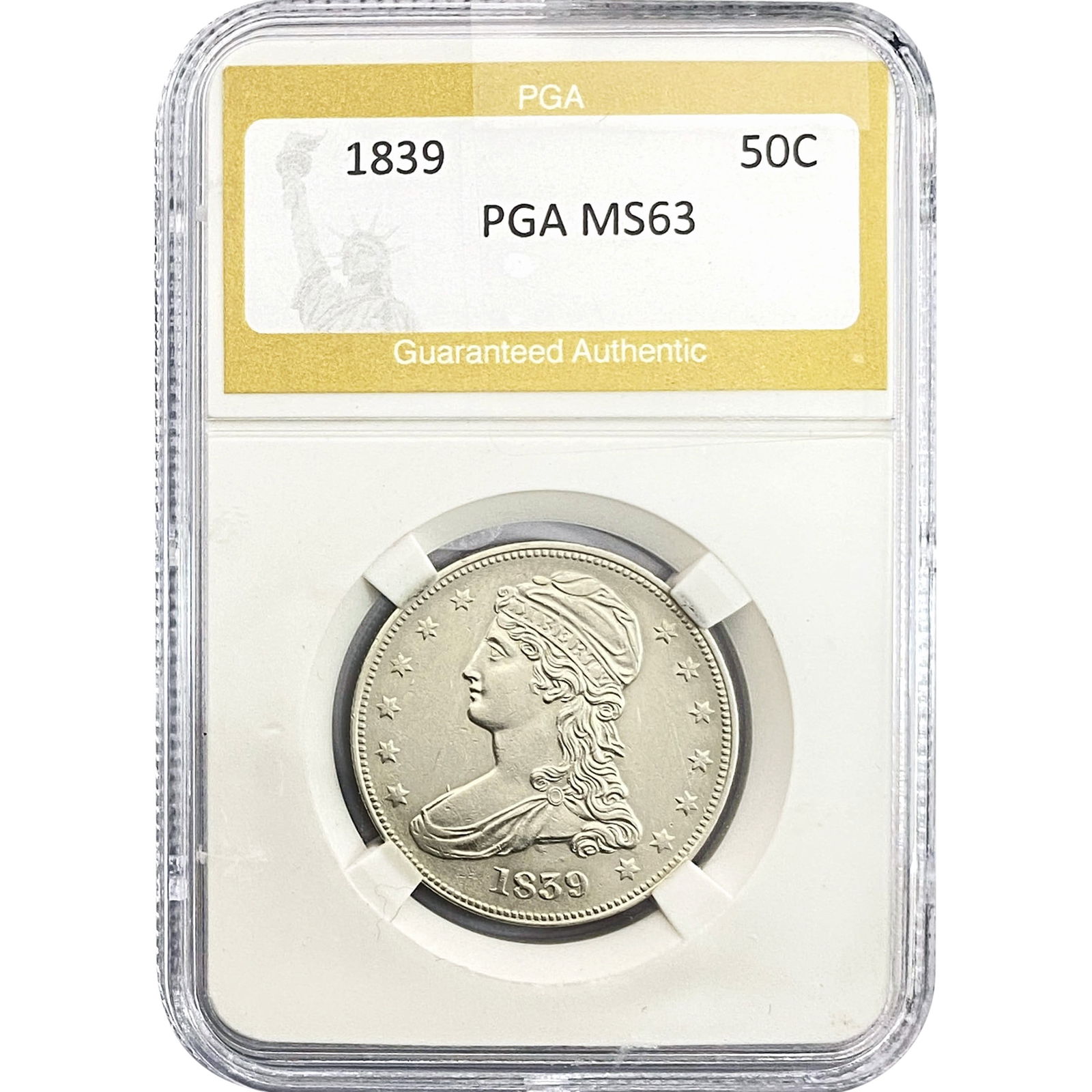 1839 Capped Bust Half Dollar PGA MS63 (1 of 2)