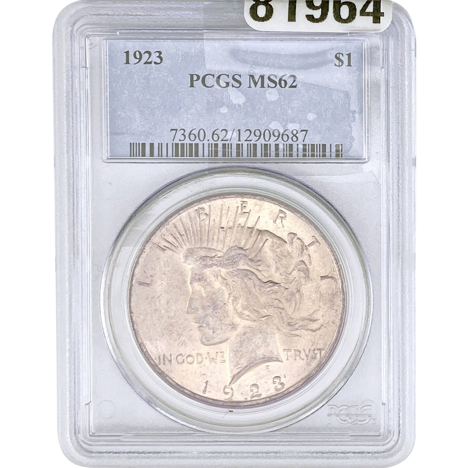 1923 Silver Peace Dollar PCGS MS62 (1 of 2)