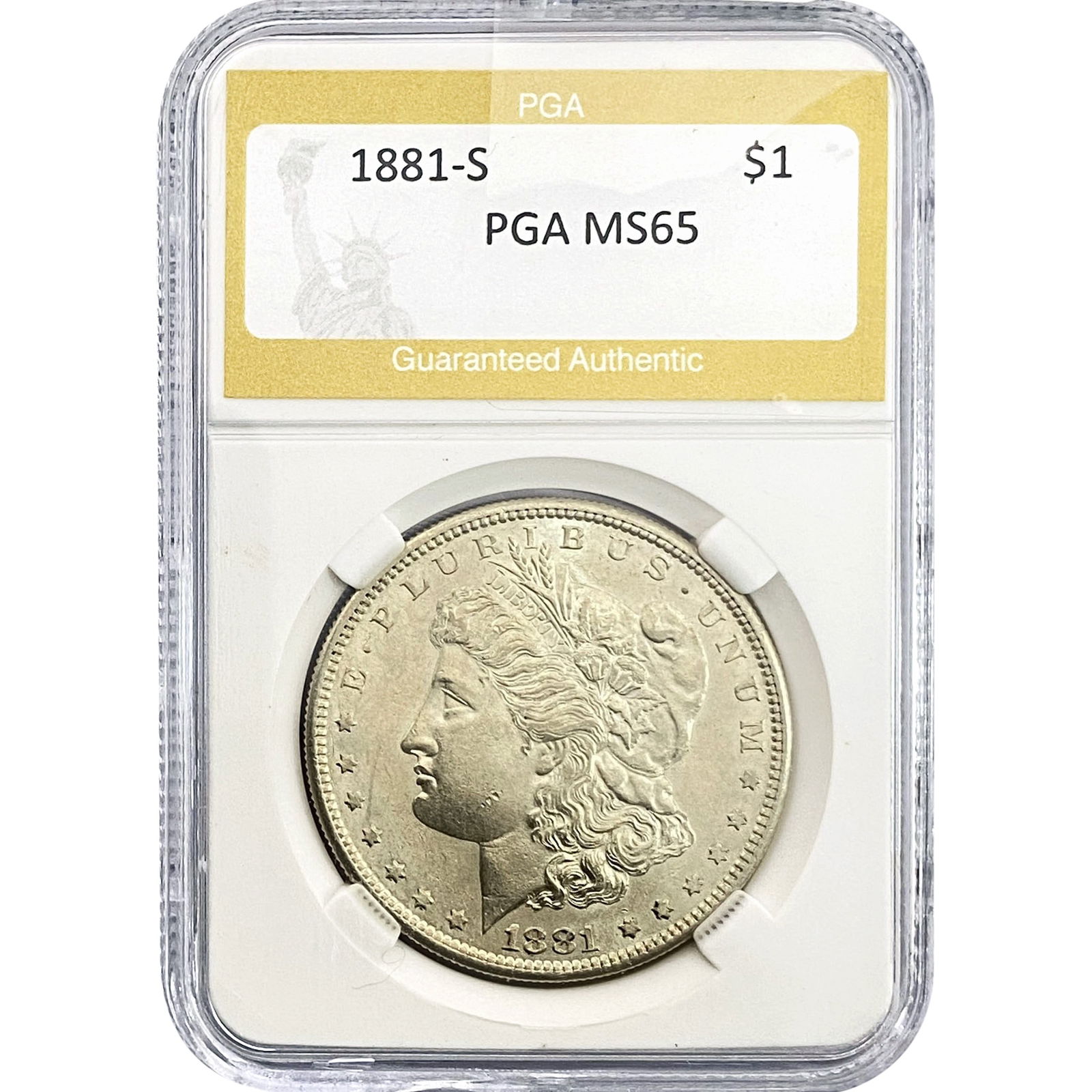 1881-S Morgan Silver Dollar PGA MS65 (1 of 2)
