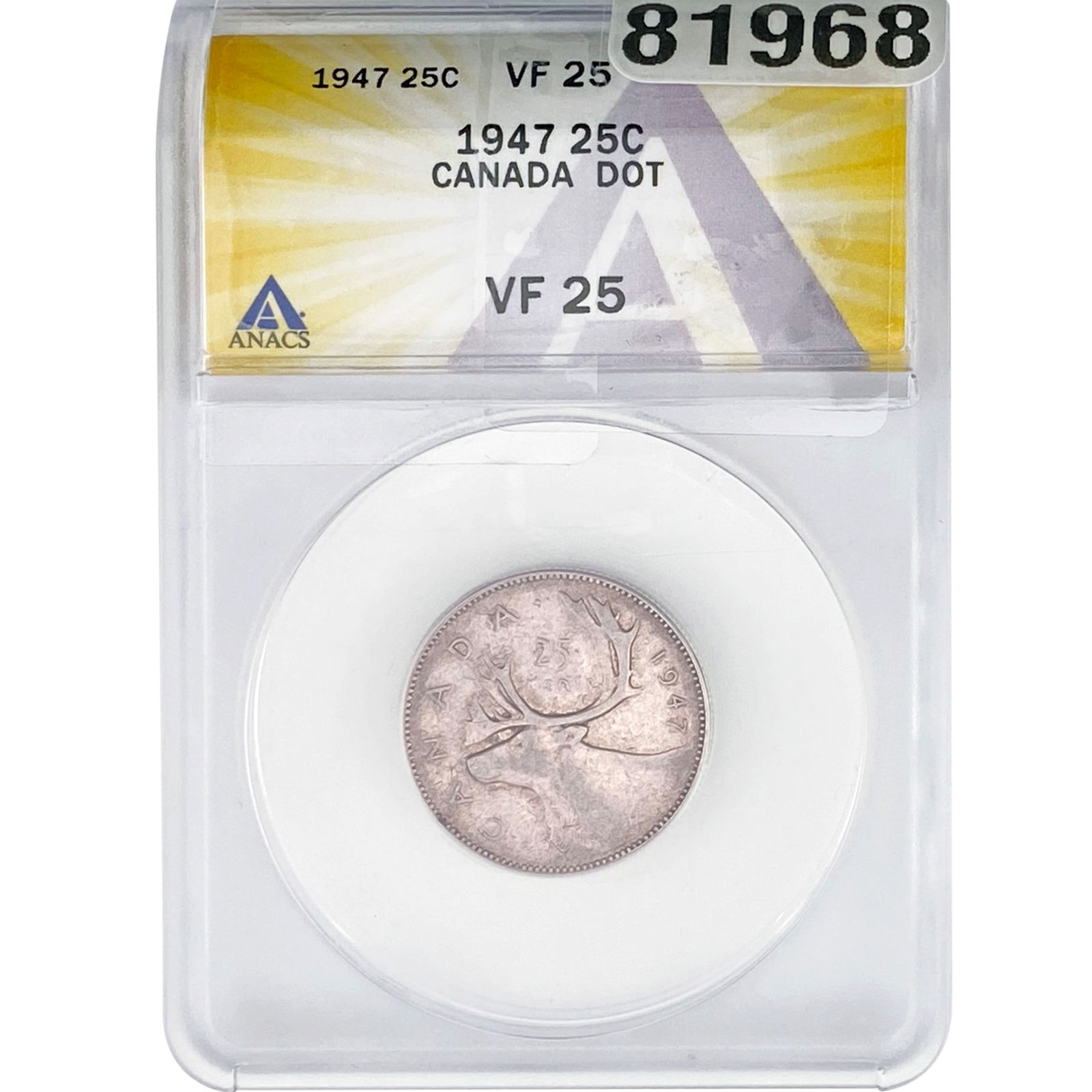 1947 ANACS VF25 25C Canada Dot (1 of 2)