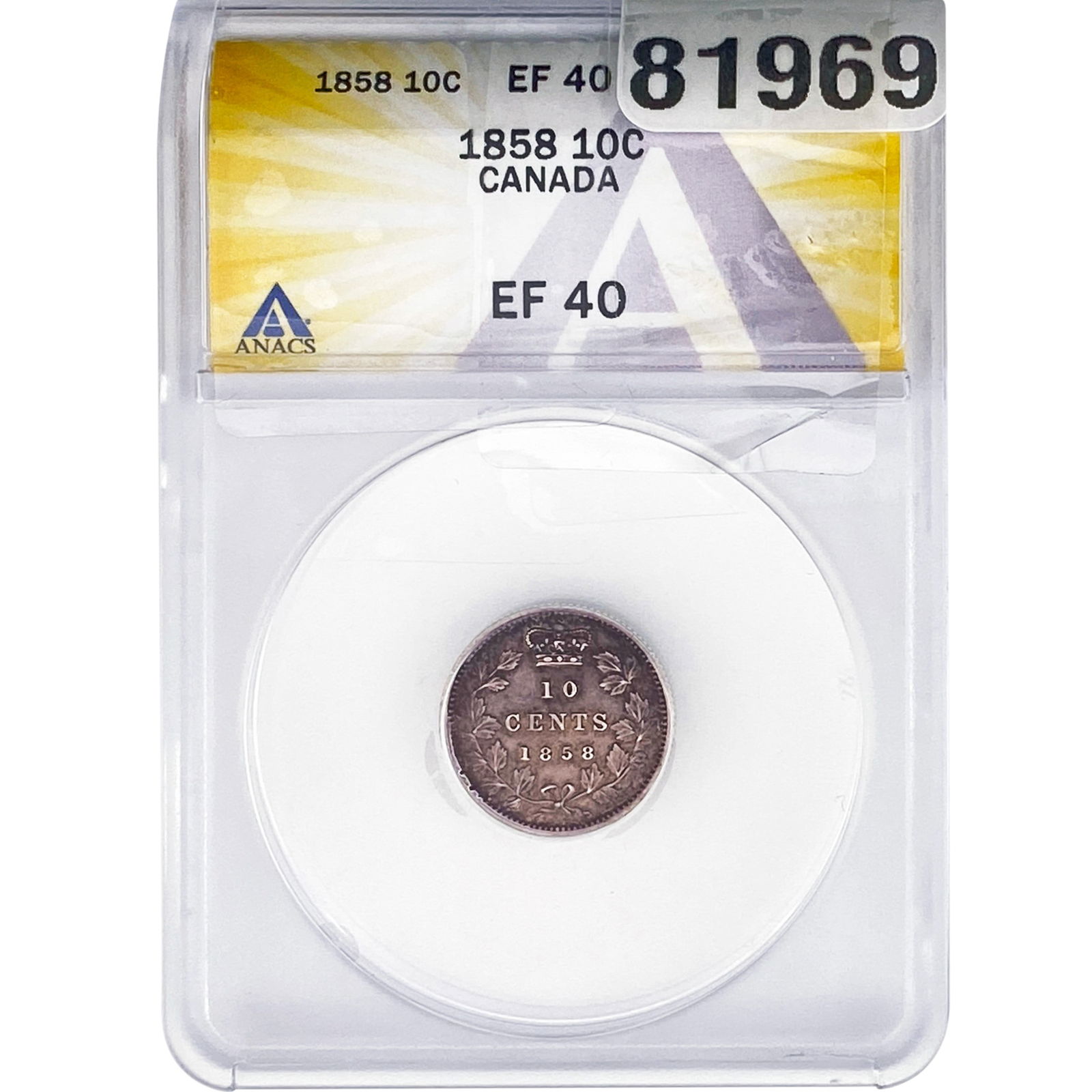 1858 ANACS EF40 10C Canada (1 of 2)