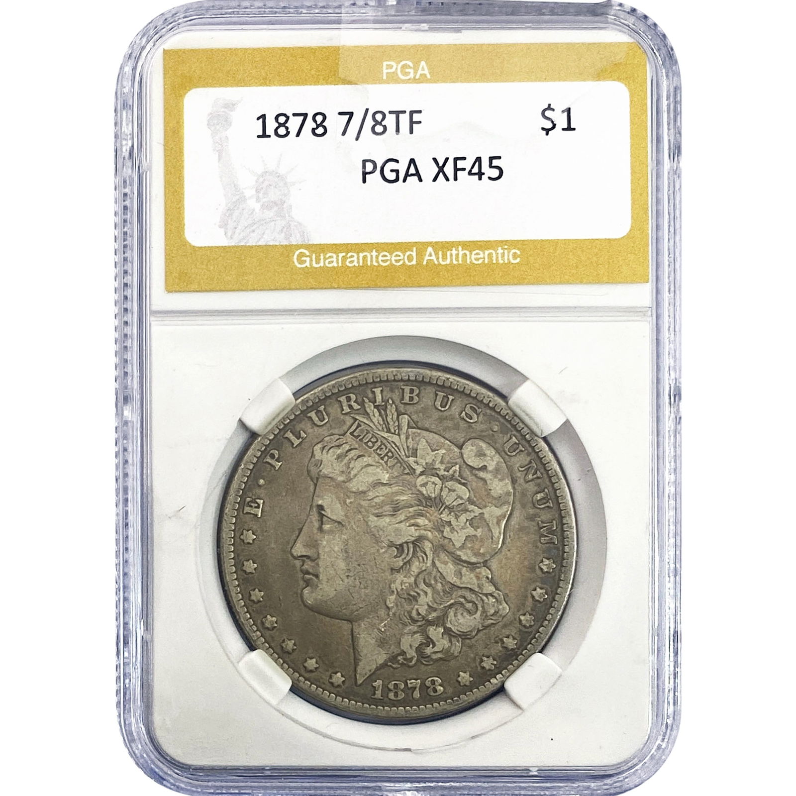 1878 7/8TF Morgan Silver Dollar PGA XF45 (1 of 2)