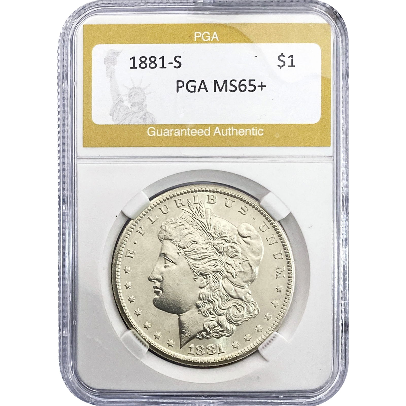 1881-S Morgan Silver Dollar PGA MS65+ (1 of 2)