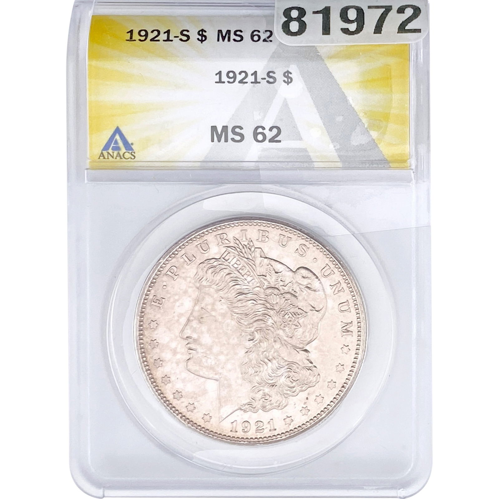 1921-S Morgan Silver Dollar ANACS MS62 (1 of 2)