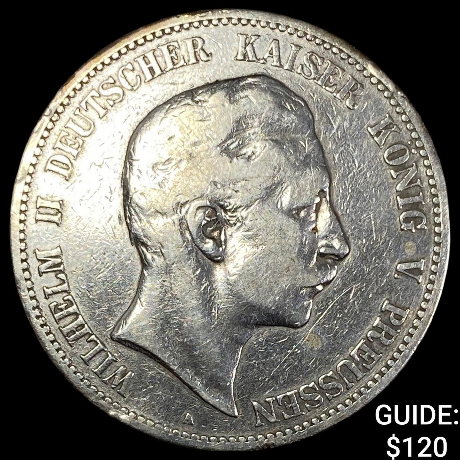 1902-A Germany Silver 5 Marks NEARLY UNCIRCULATED (1 of 2)