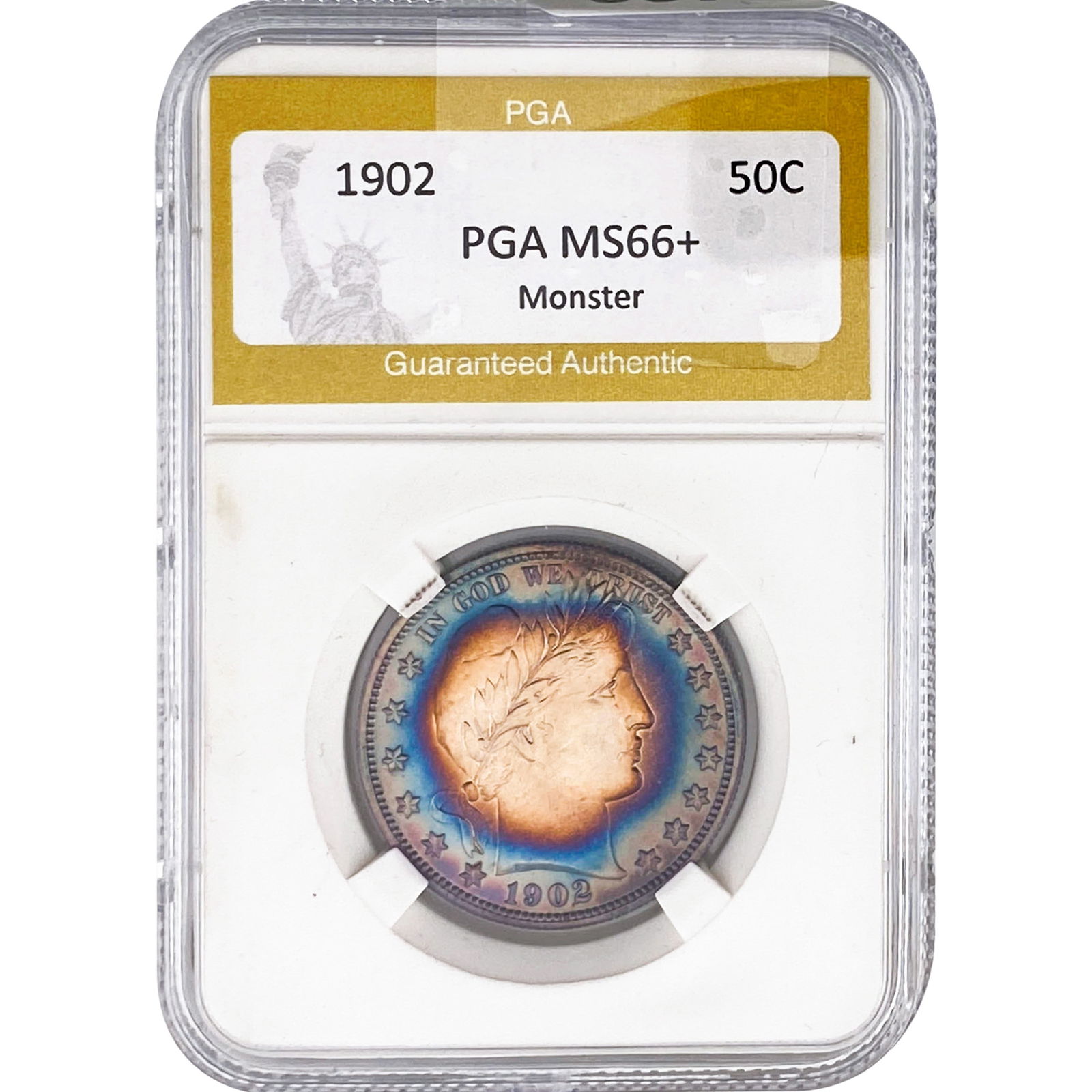 1902 Barber Half Dollar PGA MS66+ Monster (1 of 2)