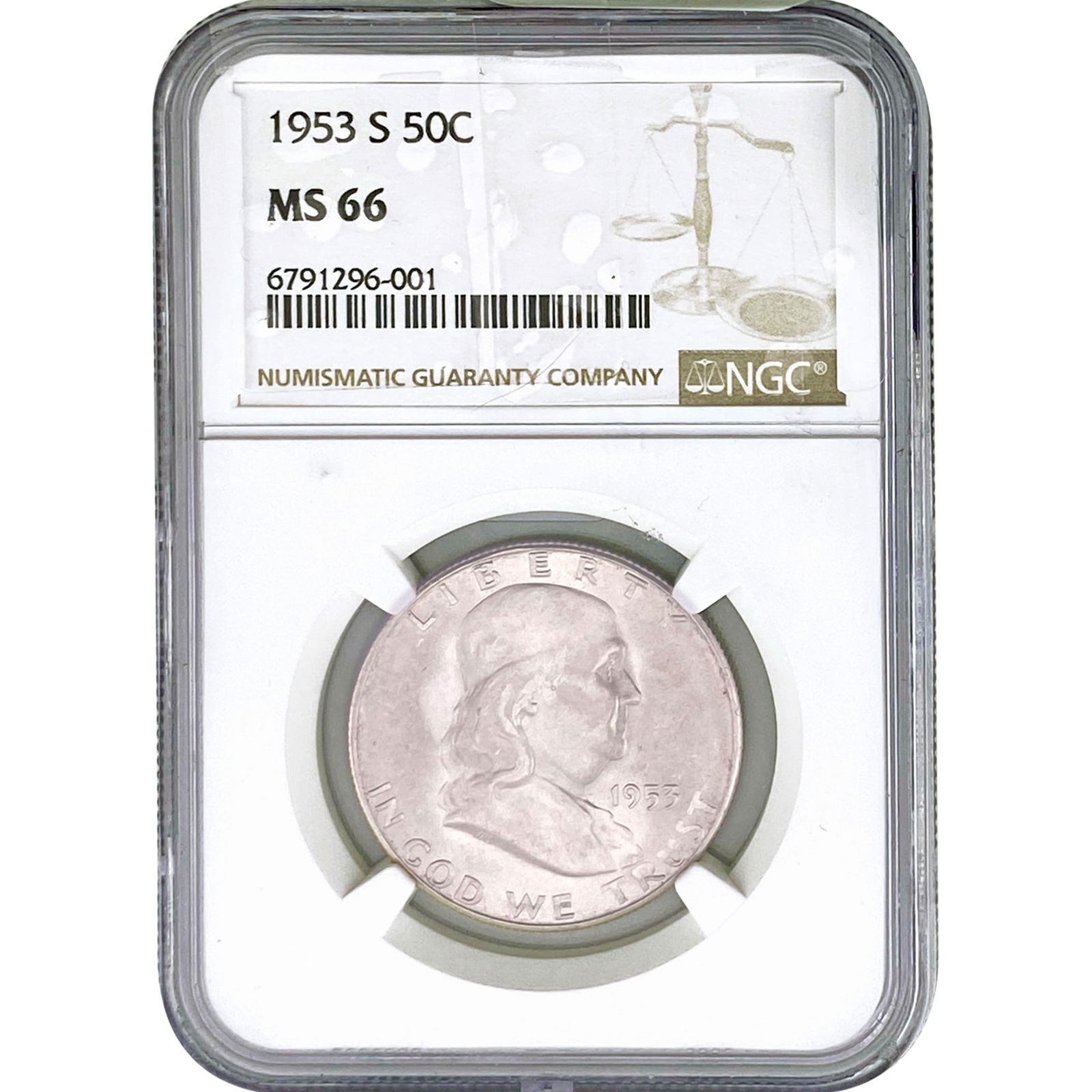 1953-S Washington Silver Half Dollar NGC MS66 (1 of 2)