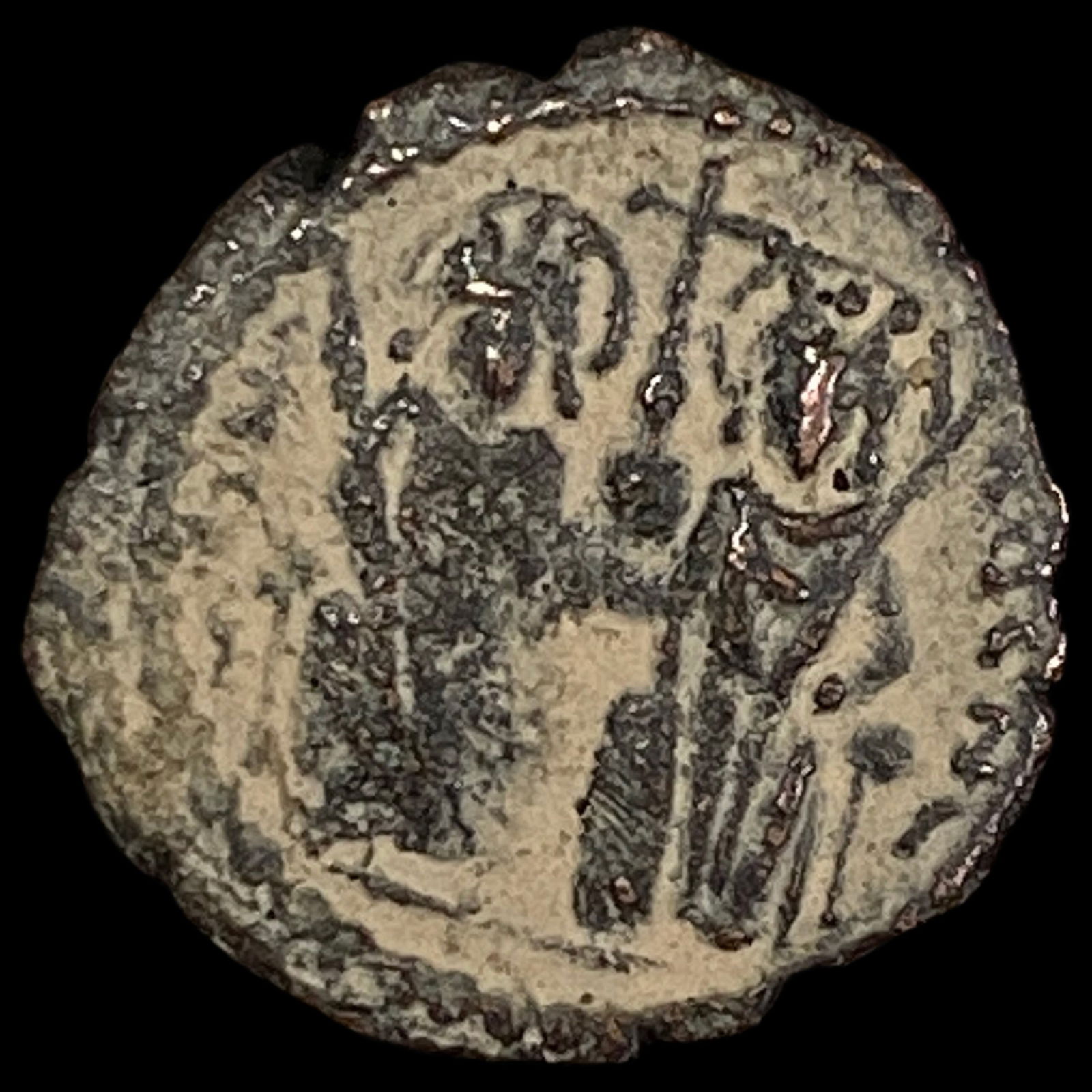 Ancient Byzantine Empire Justin II 565-578 Bronze Decanummium NEARLY UNCIRCULATED (1 of 2)