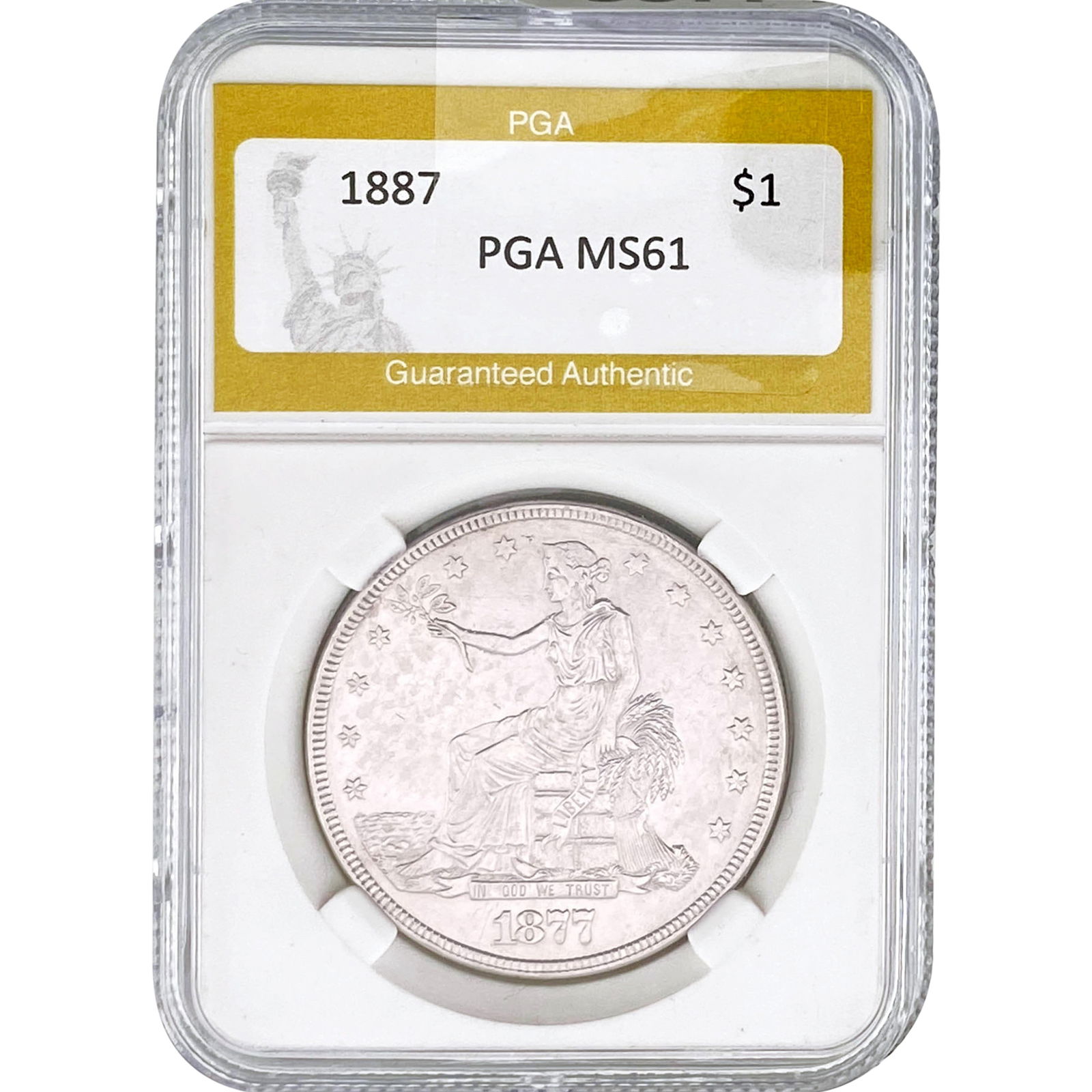 1887 Silver Trade Dollar PGA MS61 (1 of 2)
