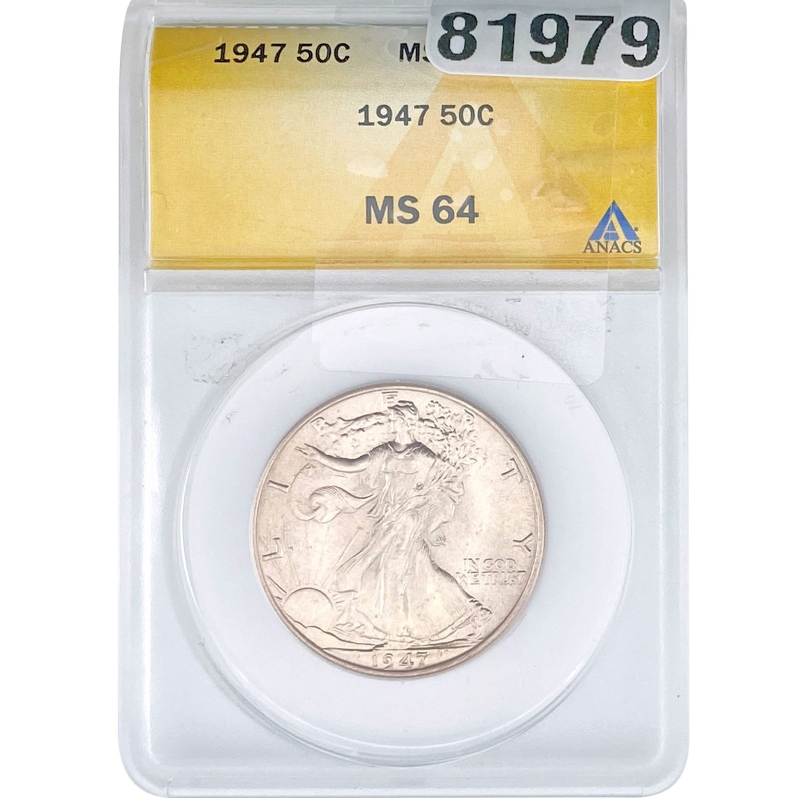 1947 Walking Liberty Half Dollar ANACS MS64 (1 of 2)