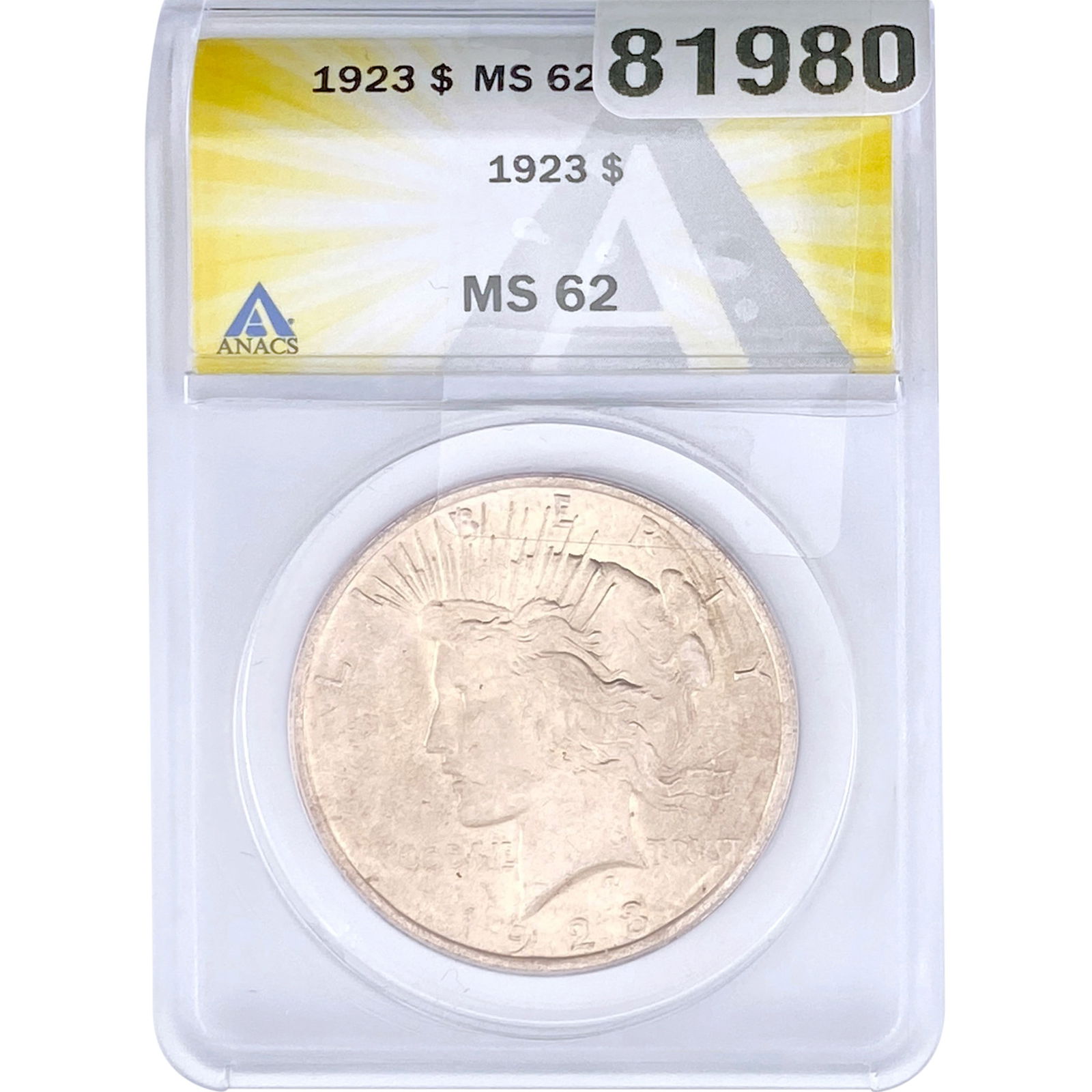 1923 Silver Peace Dollar ANACS MS62 (1 of 2)