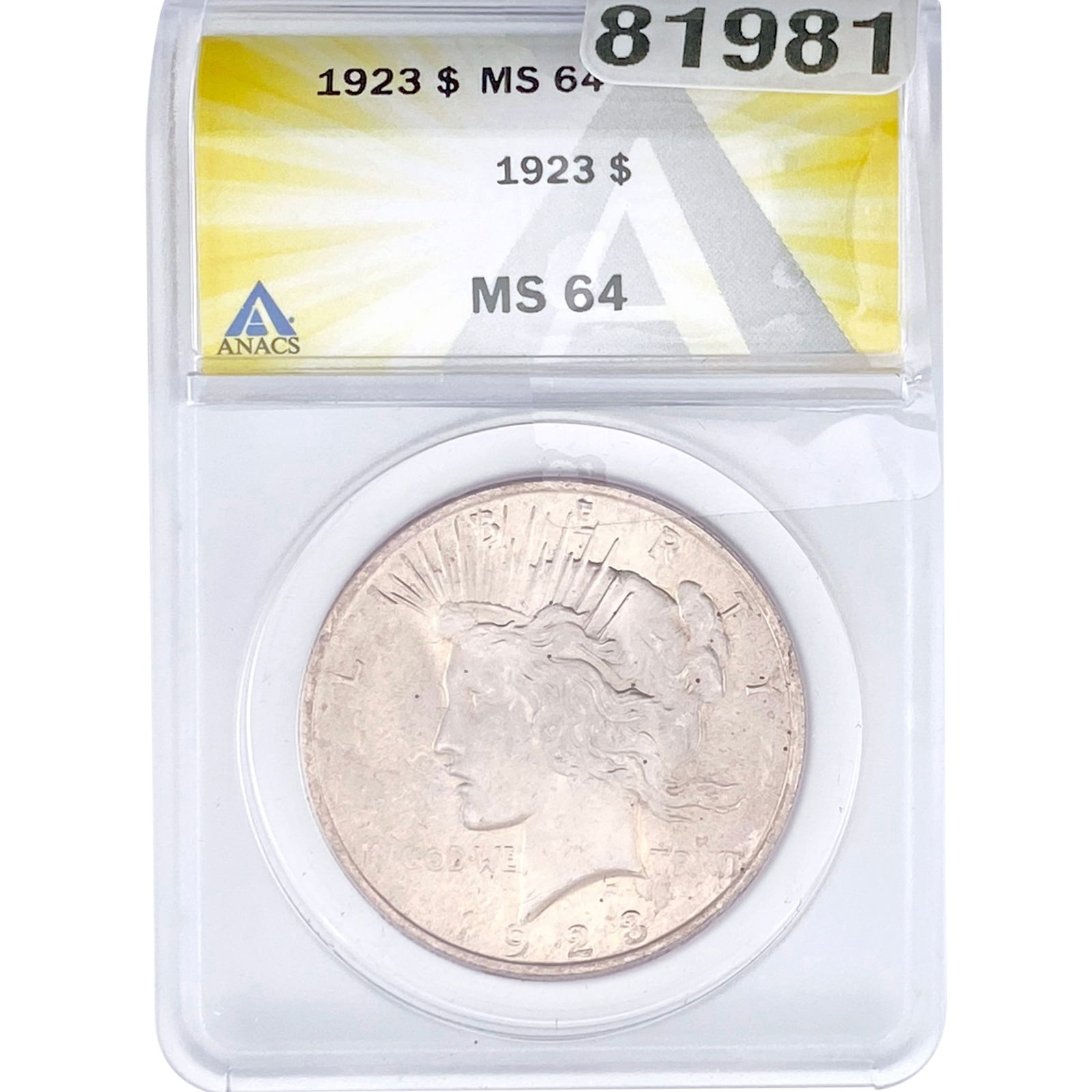 1923 Silver Peace Dollar ANACS MS64 (1 of 2)