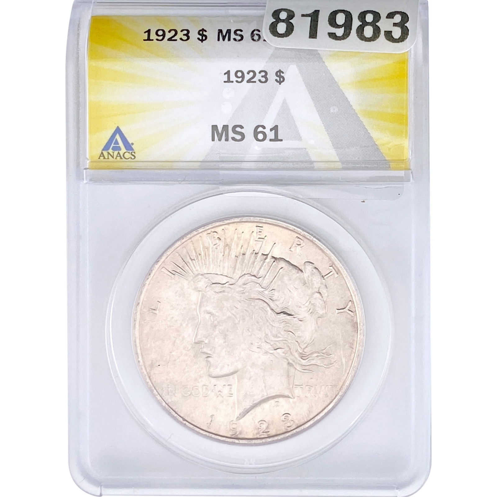 1923 Silver Peace Dollar ANACS MS61 (1 of 2)