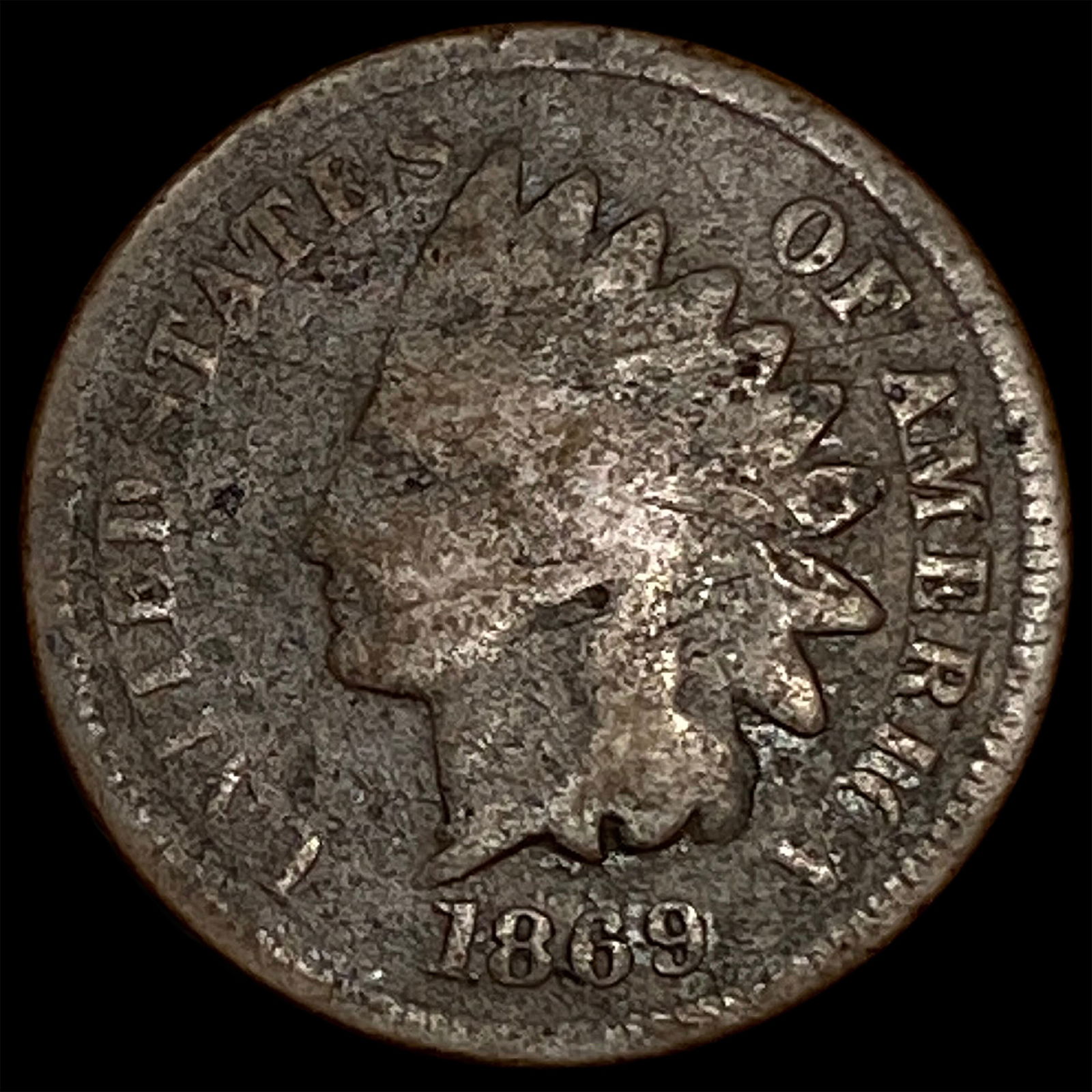 1869 Indian Head Cent NICELY CIRCULATED (1 of 2)