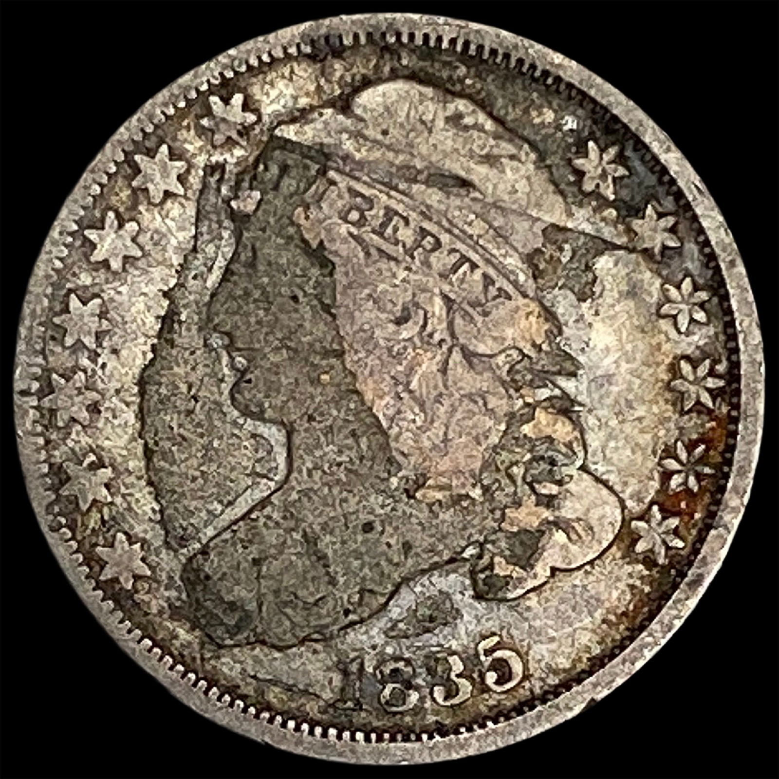 1835 Capped Bust Dime NICELY CIRCULATED: 1835 Capped Bust Dime NICELY CIRCULATED