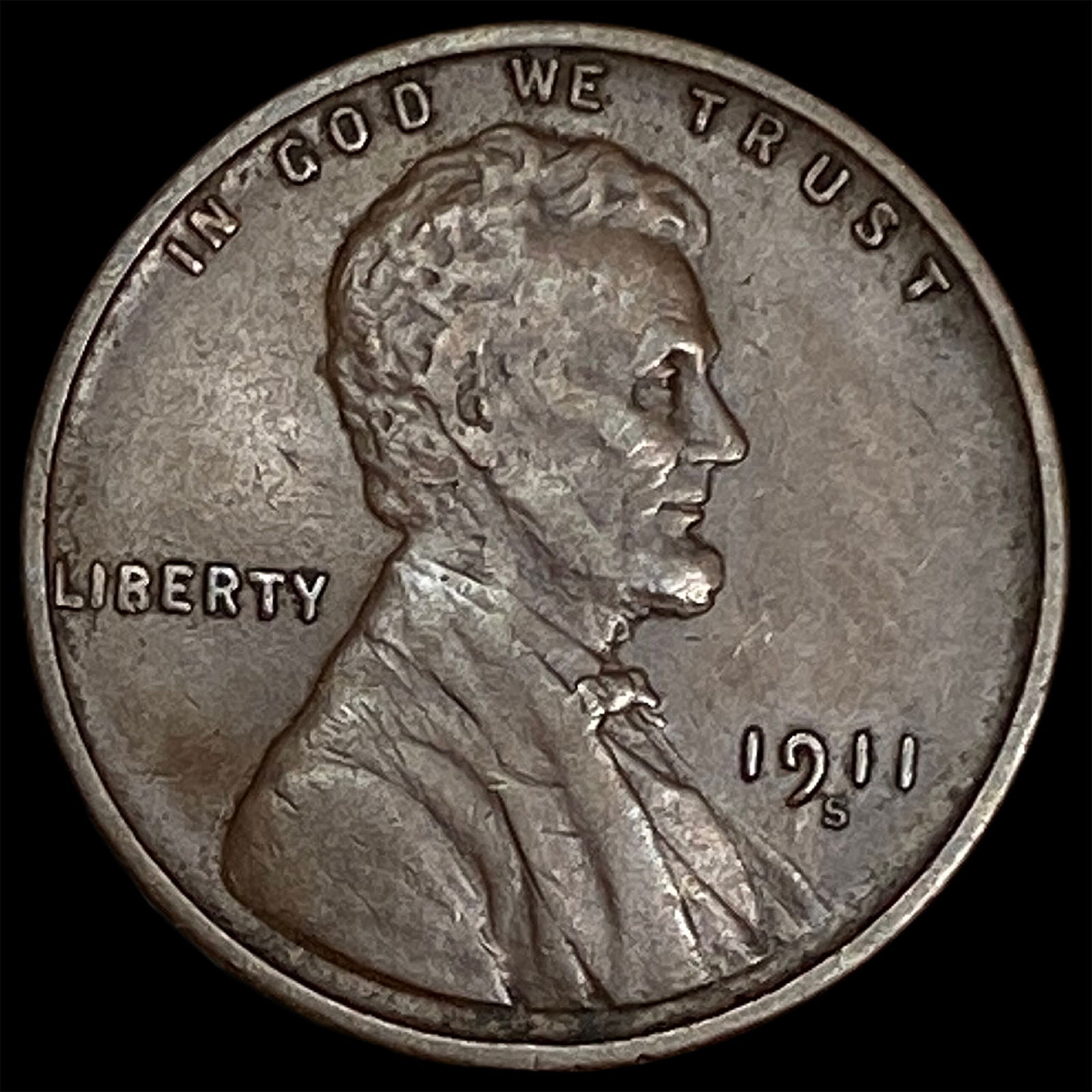 1911-S Lincoln Wheat Cent NEARLY UNCIRCULATED: 1911-S Lincoln Wheat Cent NEARLY UNCIRCULATED