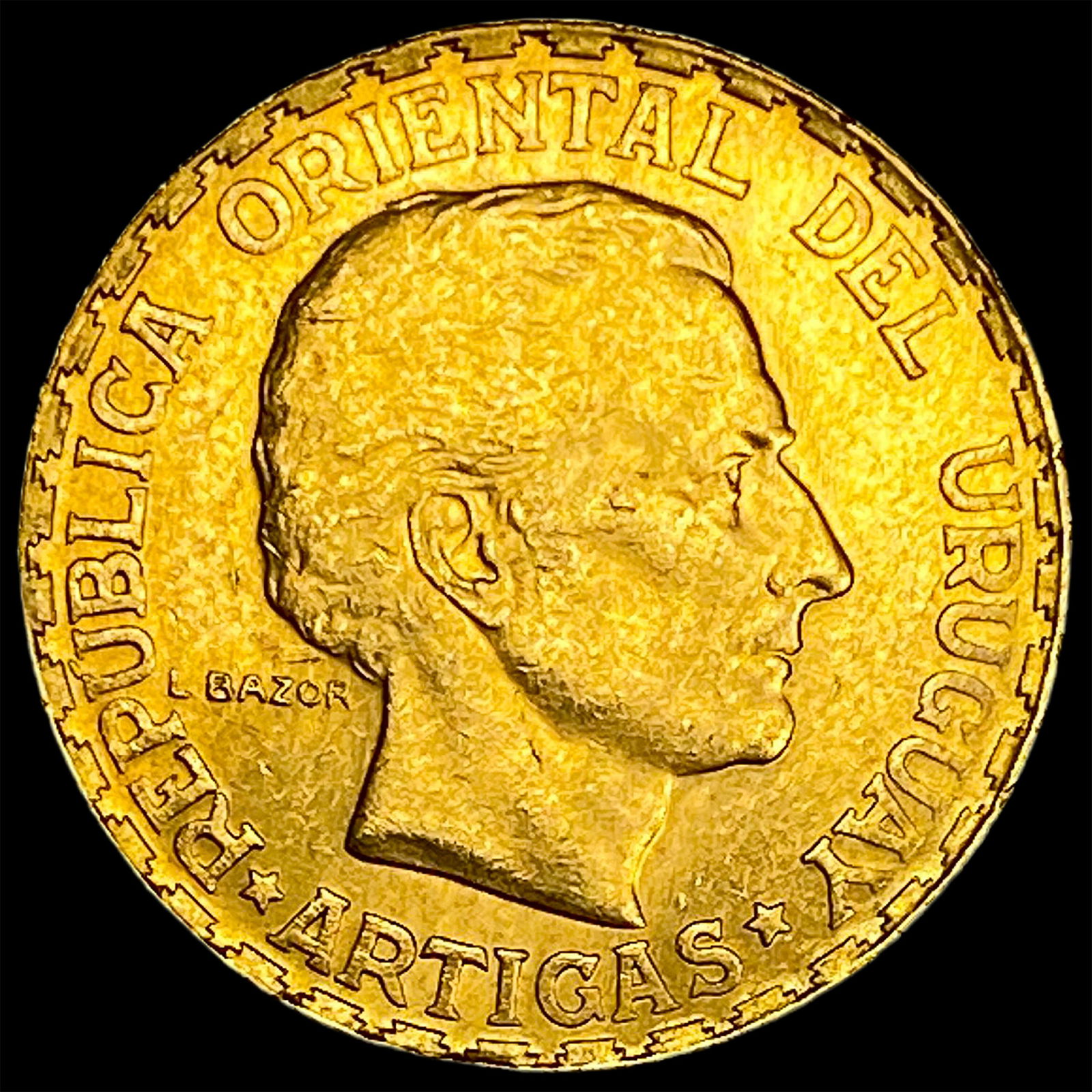 1930 Uruguay Gold 5 Pesos UNCIRCULATED: 1930 Uruguay Gold 5 Pesos UNCIRCULATED