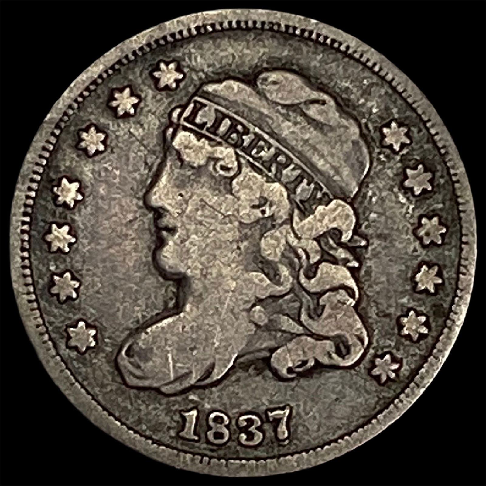 1837 Capped Bust Half Dime NICELY CIRCULATED (1 of 2)