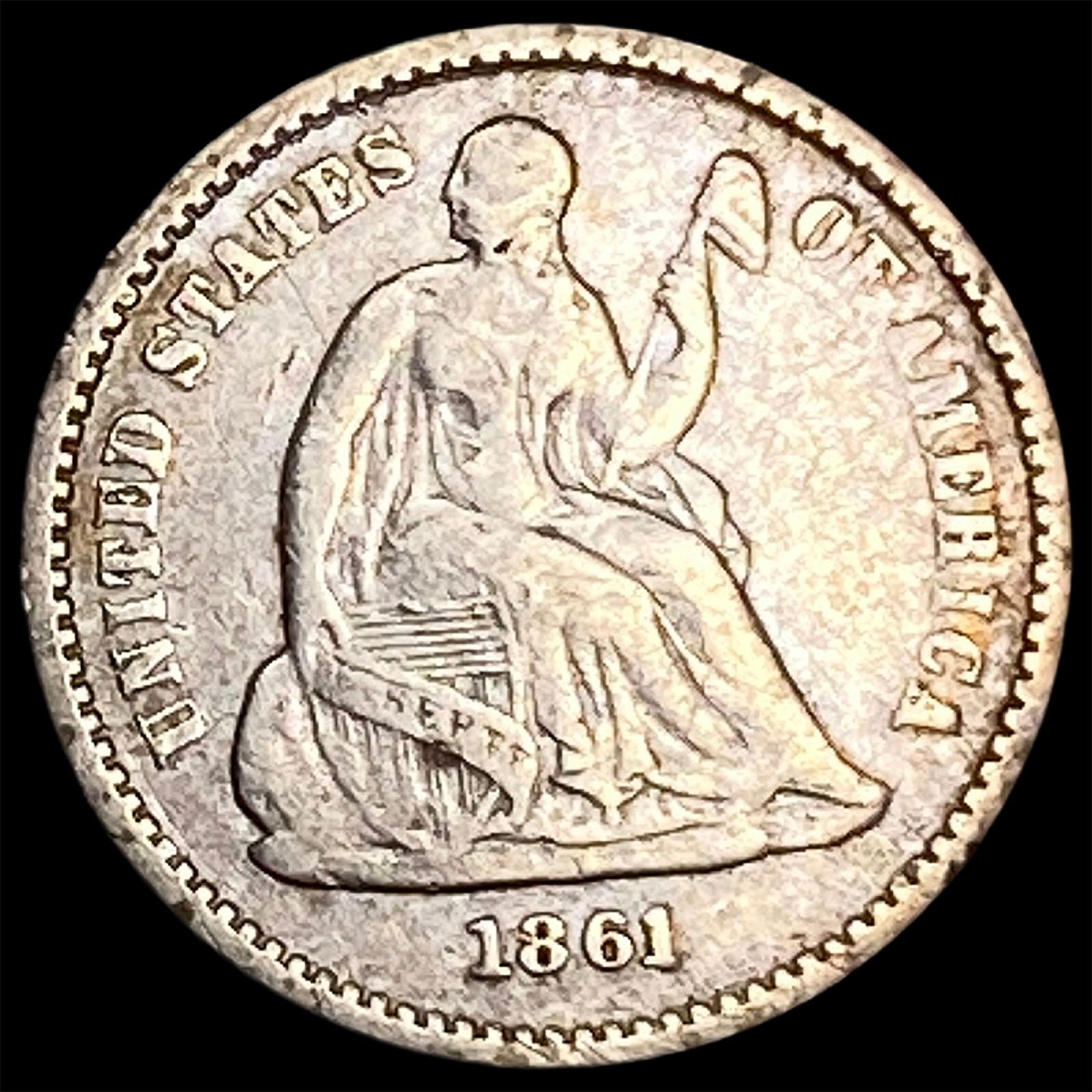 1861 Silver Half Dime LIGHTLY CIRCULATED (1 of 2)